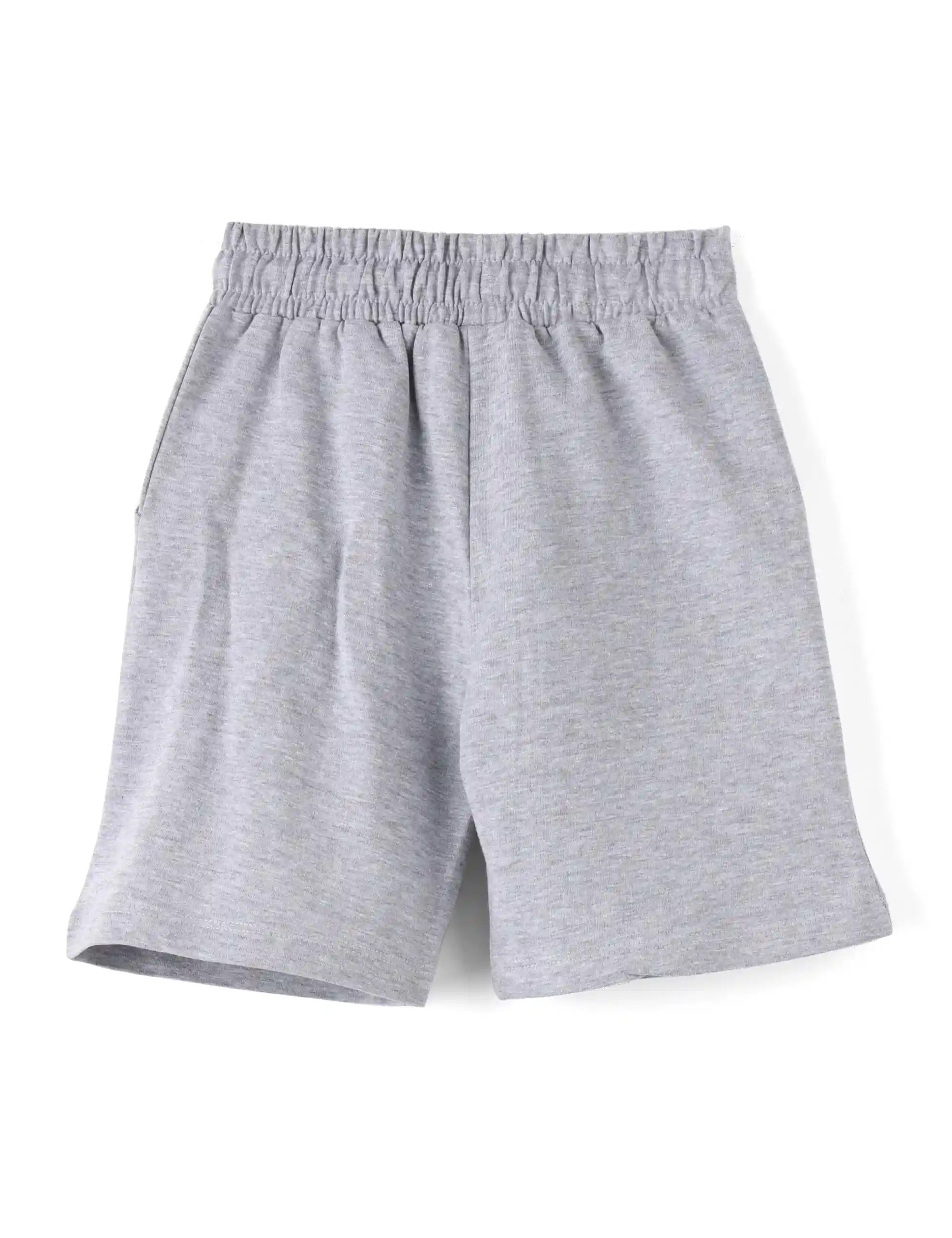Boys Shorts Cotton French Terry Grey Heather Melange Dino Crossing Zone - Image 4