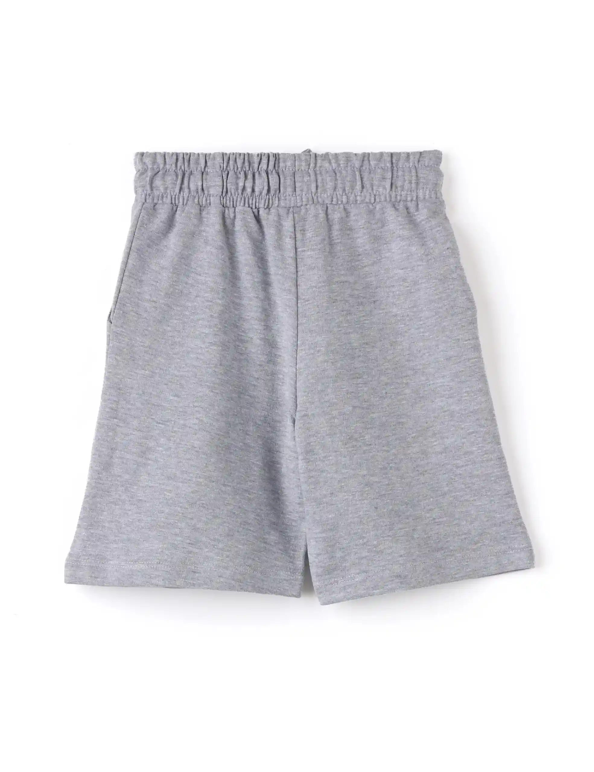 Boys Shorts Cotton French Terry Grey Heather Melange Peanut Monkey - Image 4