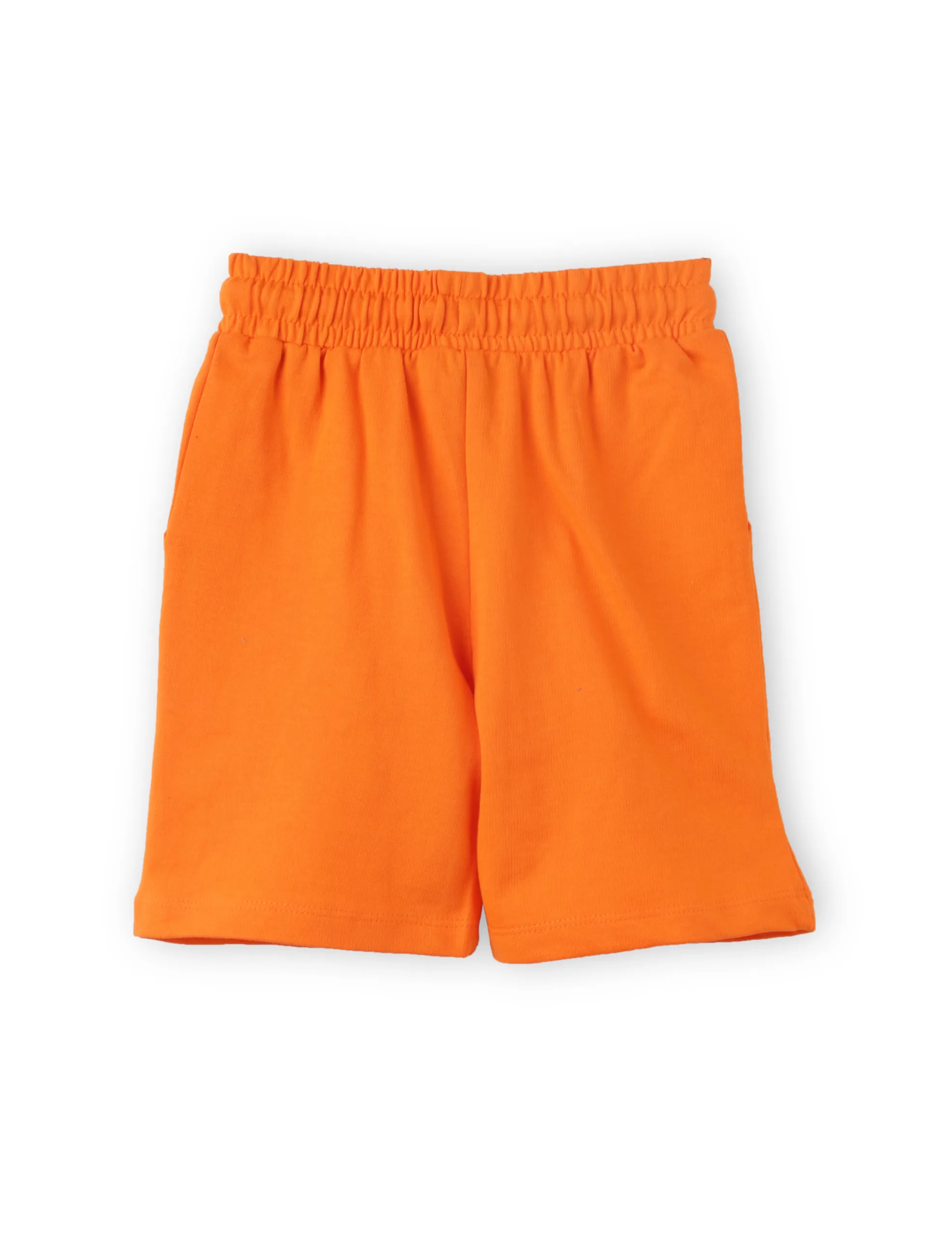 Boys Shorts Cotton French Terry Scarlet Ibis Orange Baby Penguin - Image 4