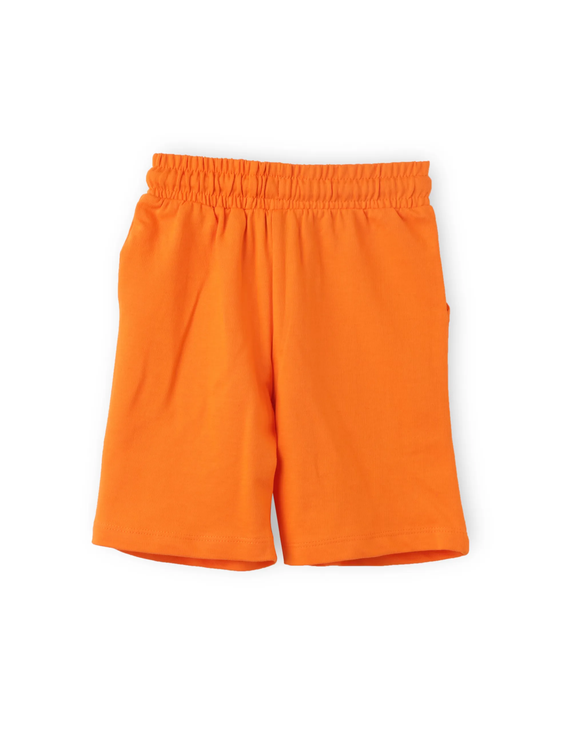 Boys Shorts Cotton French Terry Scarlet Ibis Orange Cool Shark - Image 4