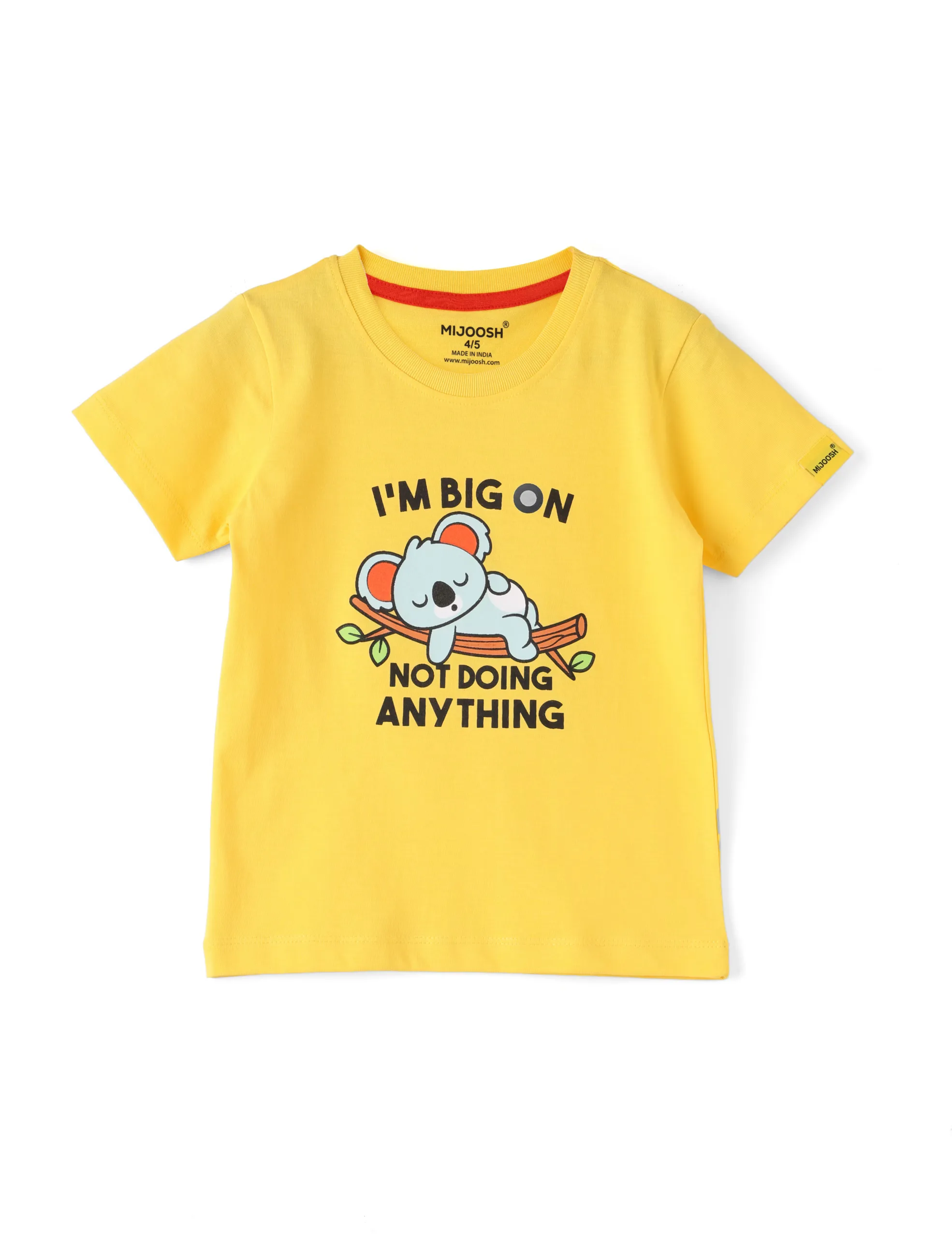 Boys T-Shirt Dandelion Yellow / Fiery Red, Soft Cotton, Ages 2-6 (2pcs pack) - Image 3