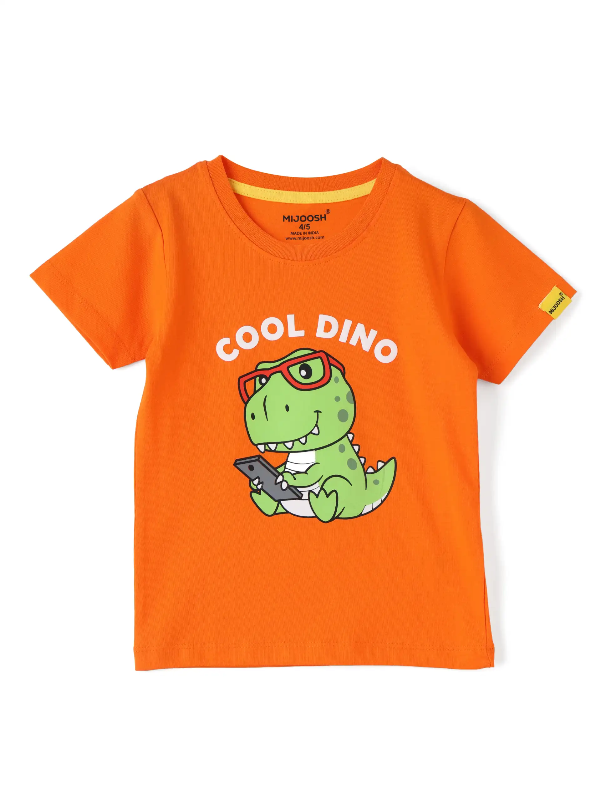 Boys T-Shirt Scarlet Ibis Orange / All Aboard Blue, Soft Cotton, Ages 2-6 (2pcs pack) - Image 4