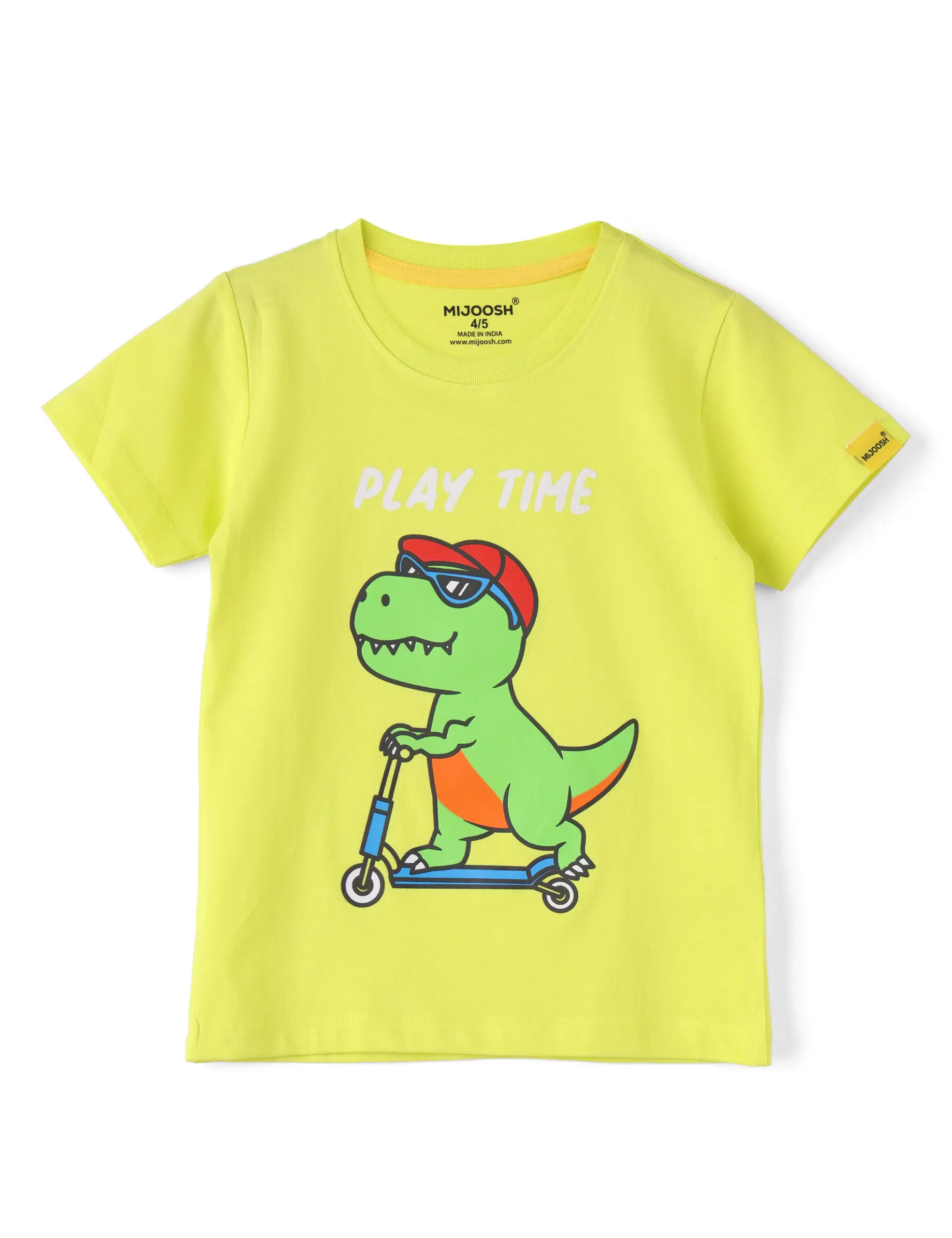 Boys T-Shirt Scuba Blue / Sulphur Spring Lime, Soft Cotton, Ages 2-6 (2pcs pack) - Image 3