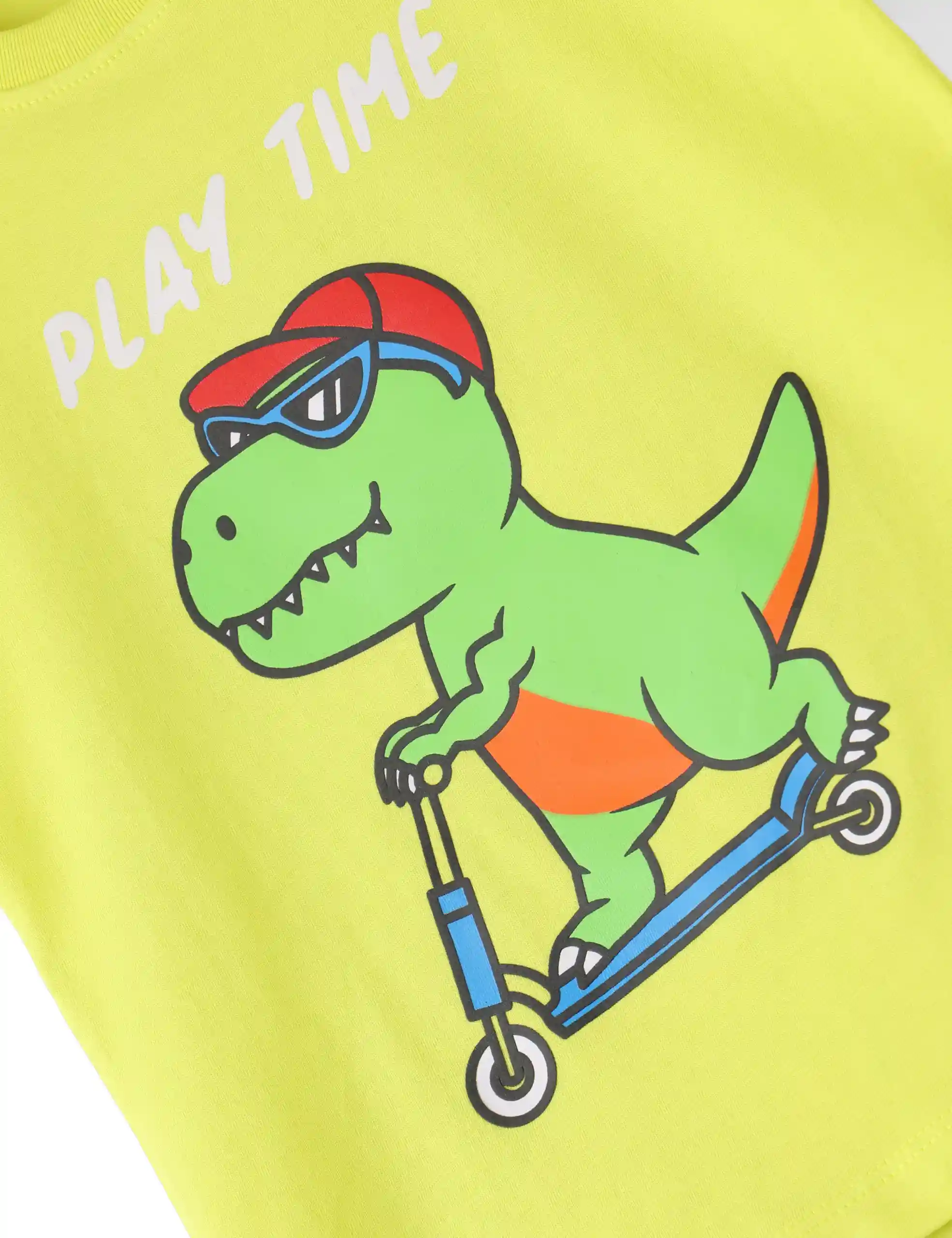 Boys T-Shirt Scuba Blue / Sulphur Spring Lime, Soft Cotton, Ages 2-6 (2pcs pack) - Image 5