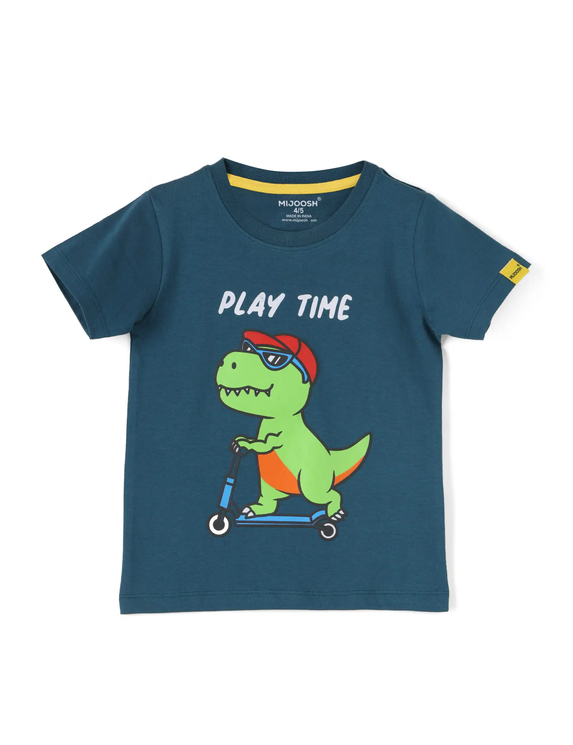 Boys T shirt Cotton Blue Coral Skating Dino - Image 3