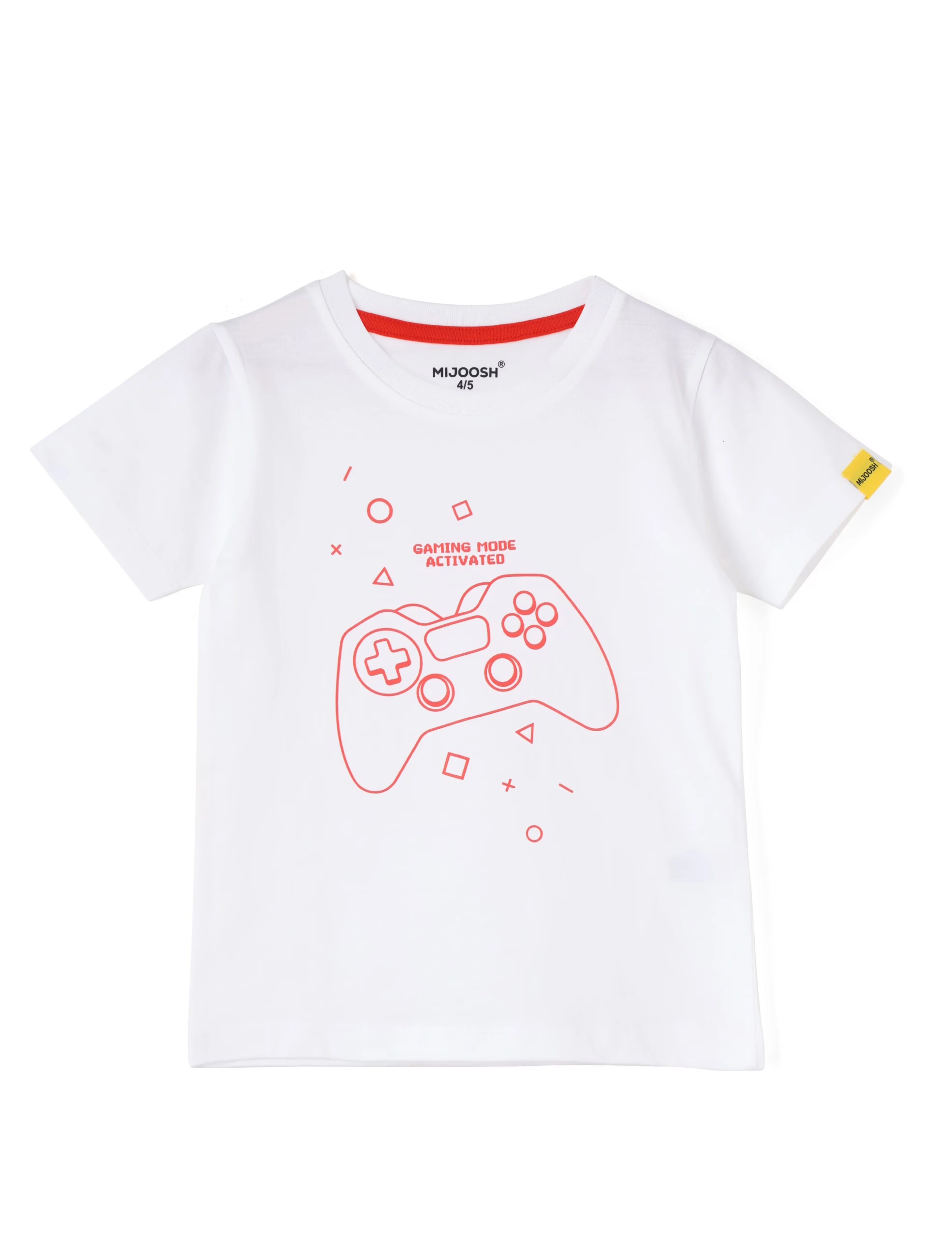 Boys T shirt Cotton Pure White Joystick - Image 3