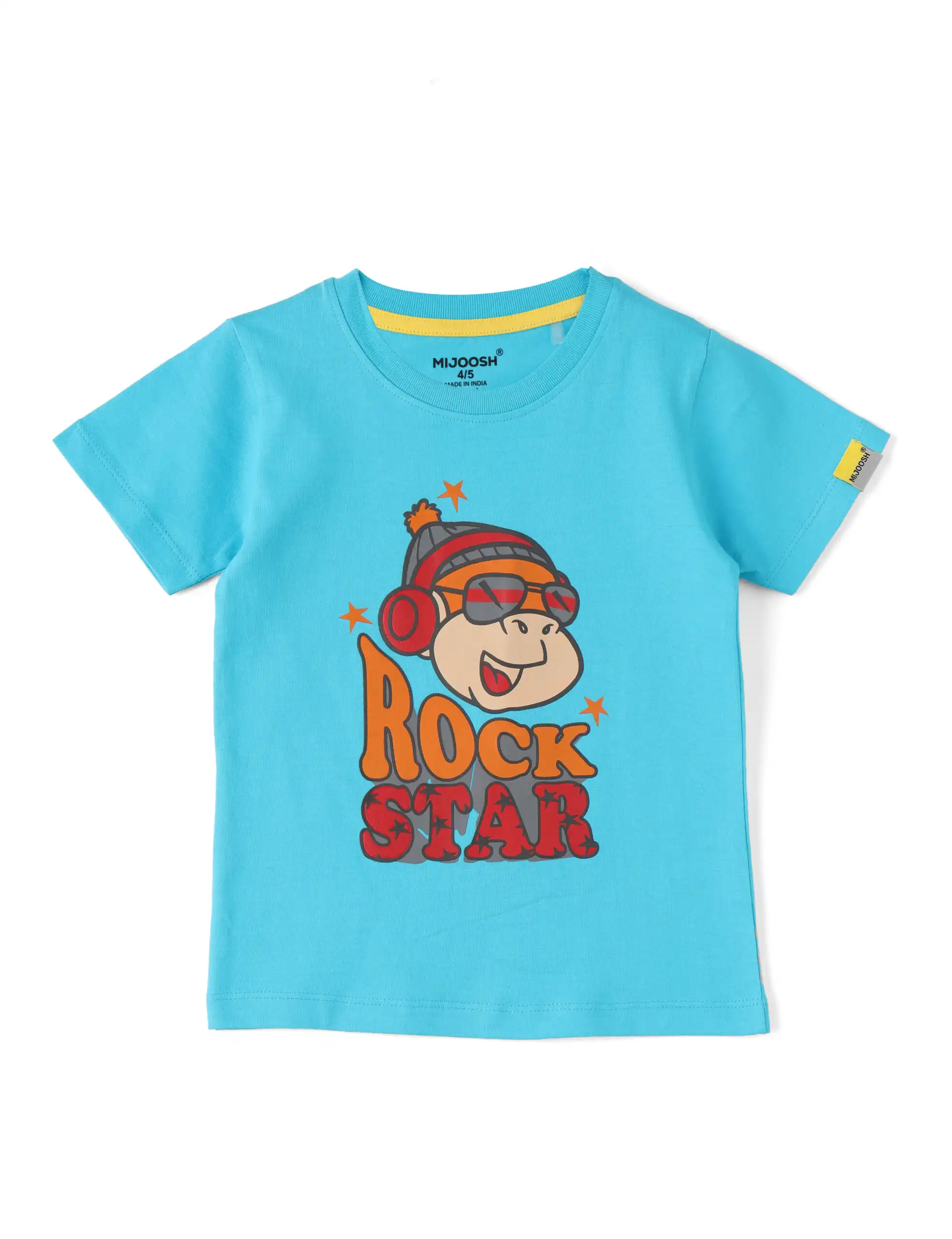 Boys T shirt Cotton Scuba Blue Rock Star - Image 3