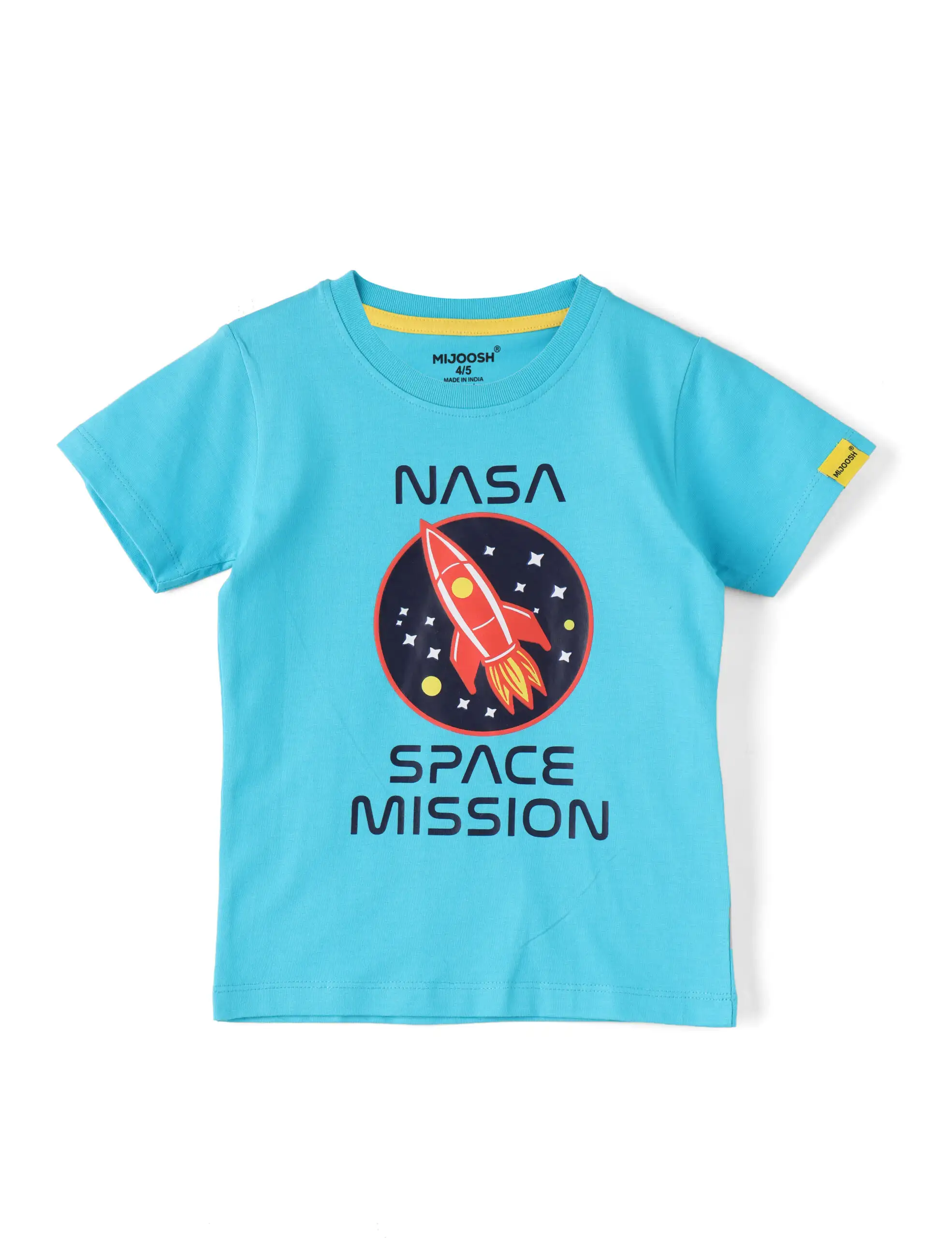Boys T shirt Cotton Scuba Blue Space Mission - Image 3