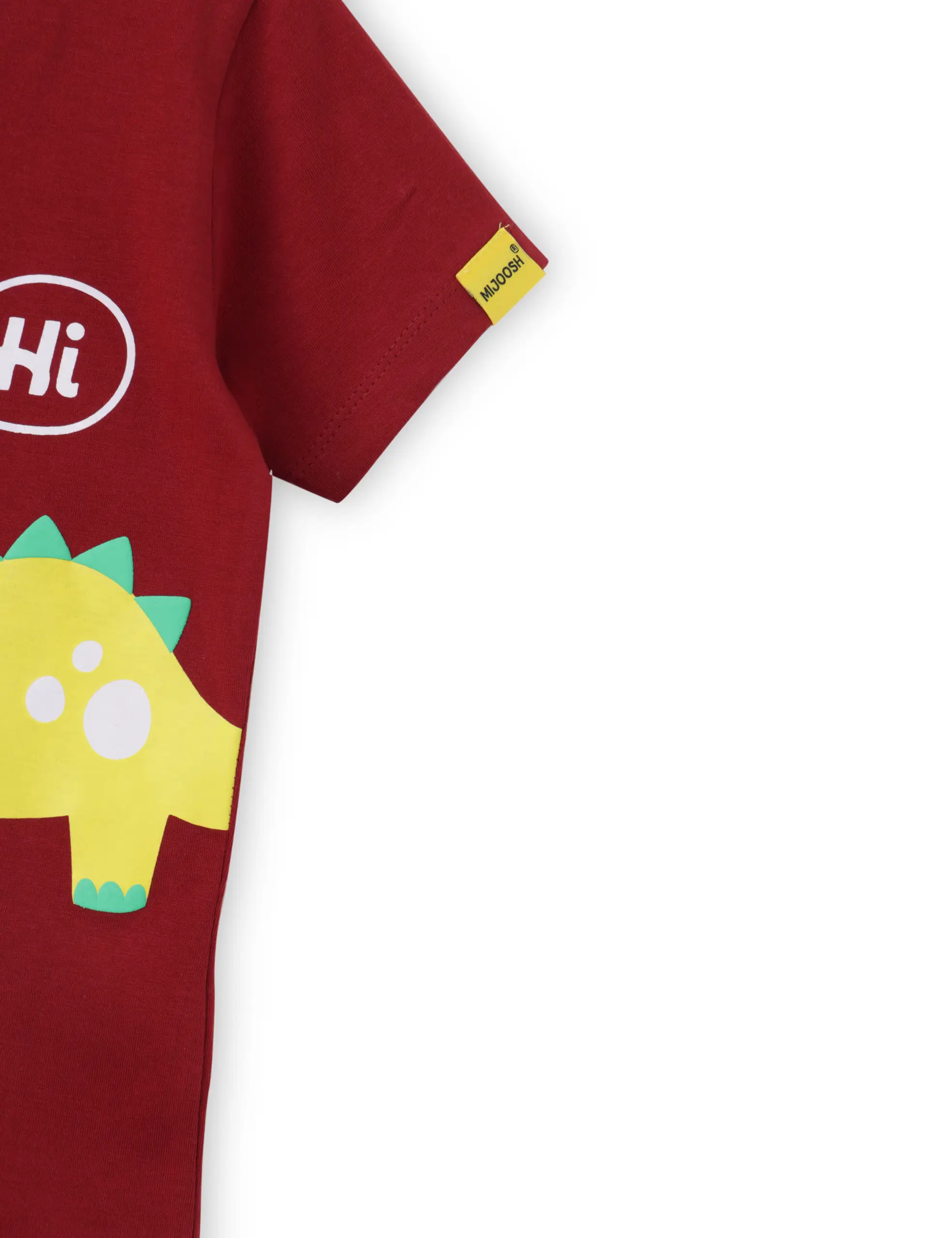 Boys T shirt Cotton Winery Red Hi Dino - Image 4