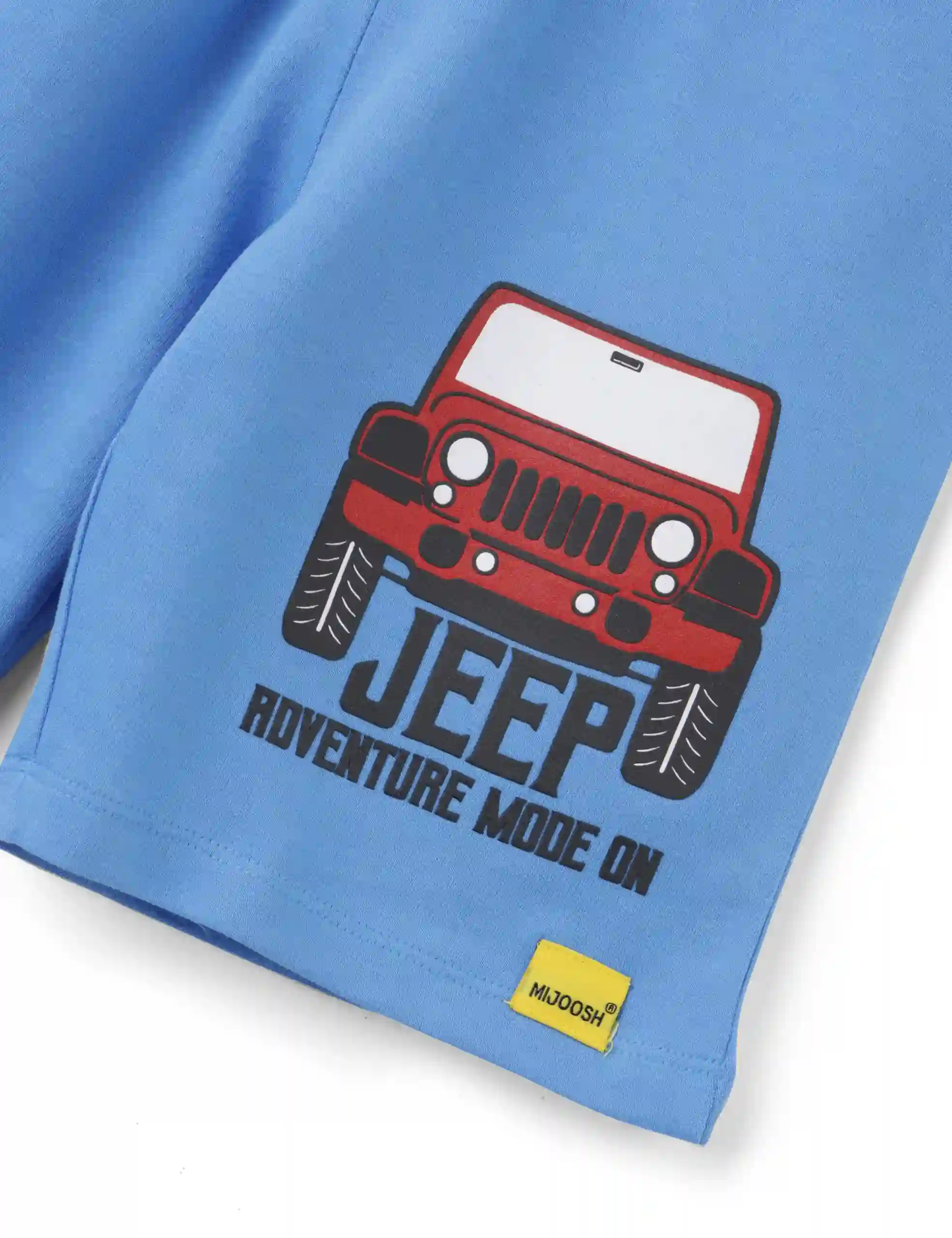 Boys Shorts Cotton French Terry All Aboard Blue Adventure Jeep 3 Boys Shorts Cotton French Terry All Aboard Blue Adventure Jeep - Image 3