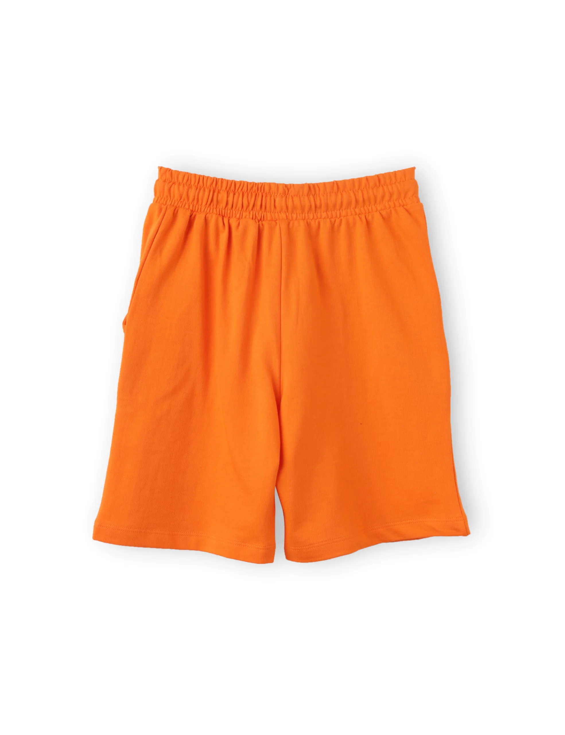 Boys Shorts Cotton French Terry Scarlet Ibis Orange Super Hero - Image 5