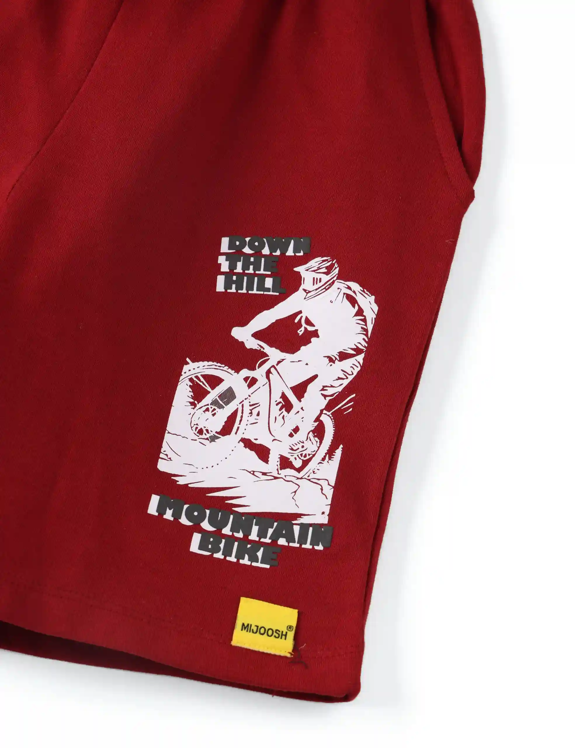 Boys Shorts Cotton French Terry Winery Red Mountain Bike - Image 3