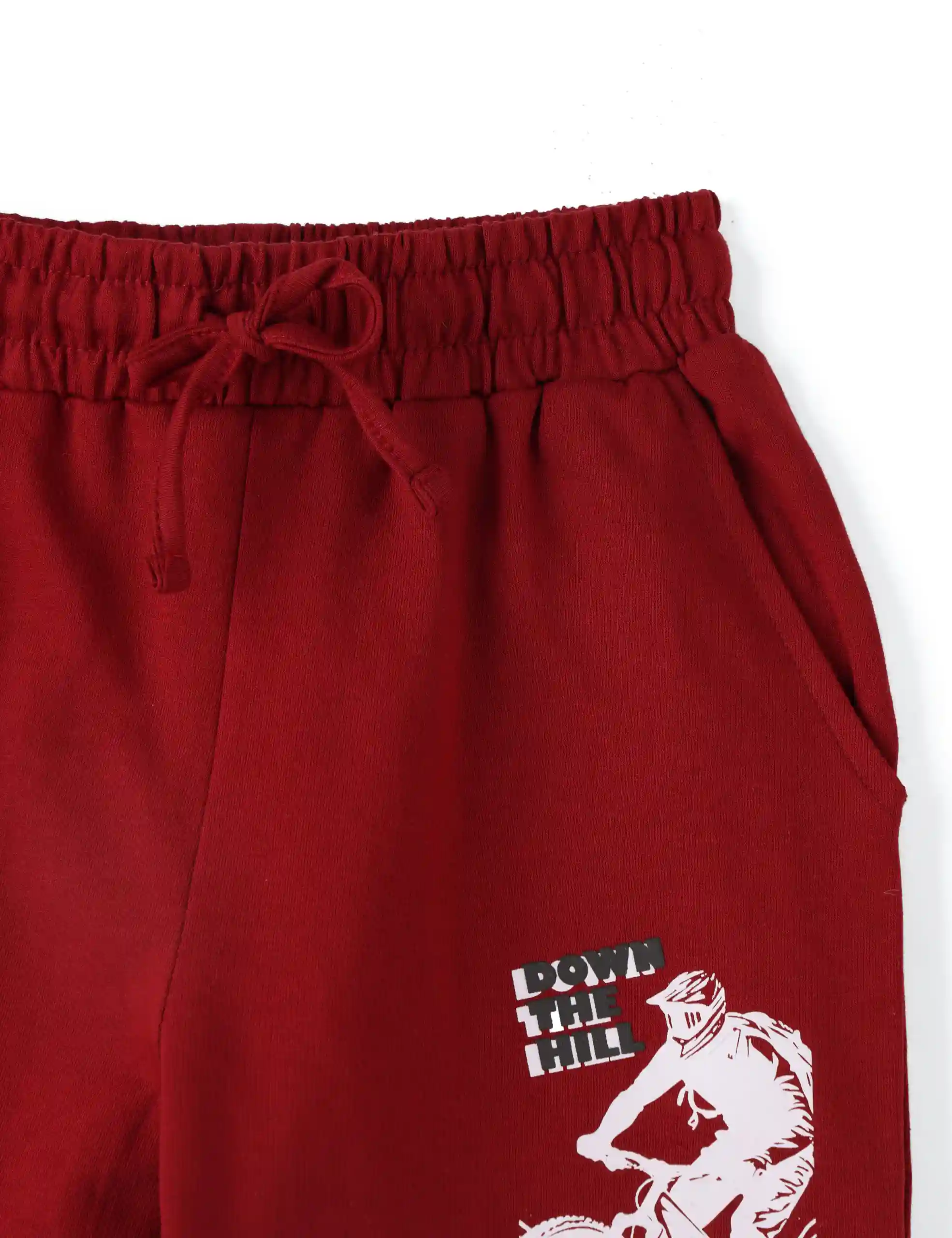 Boys Shorts Cotton French Terry Winery Red Mountain Bike - Image 4