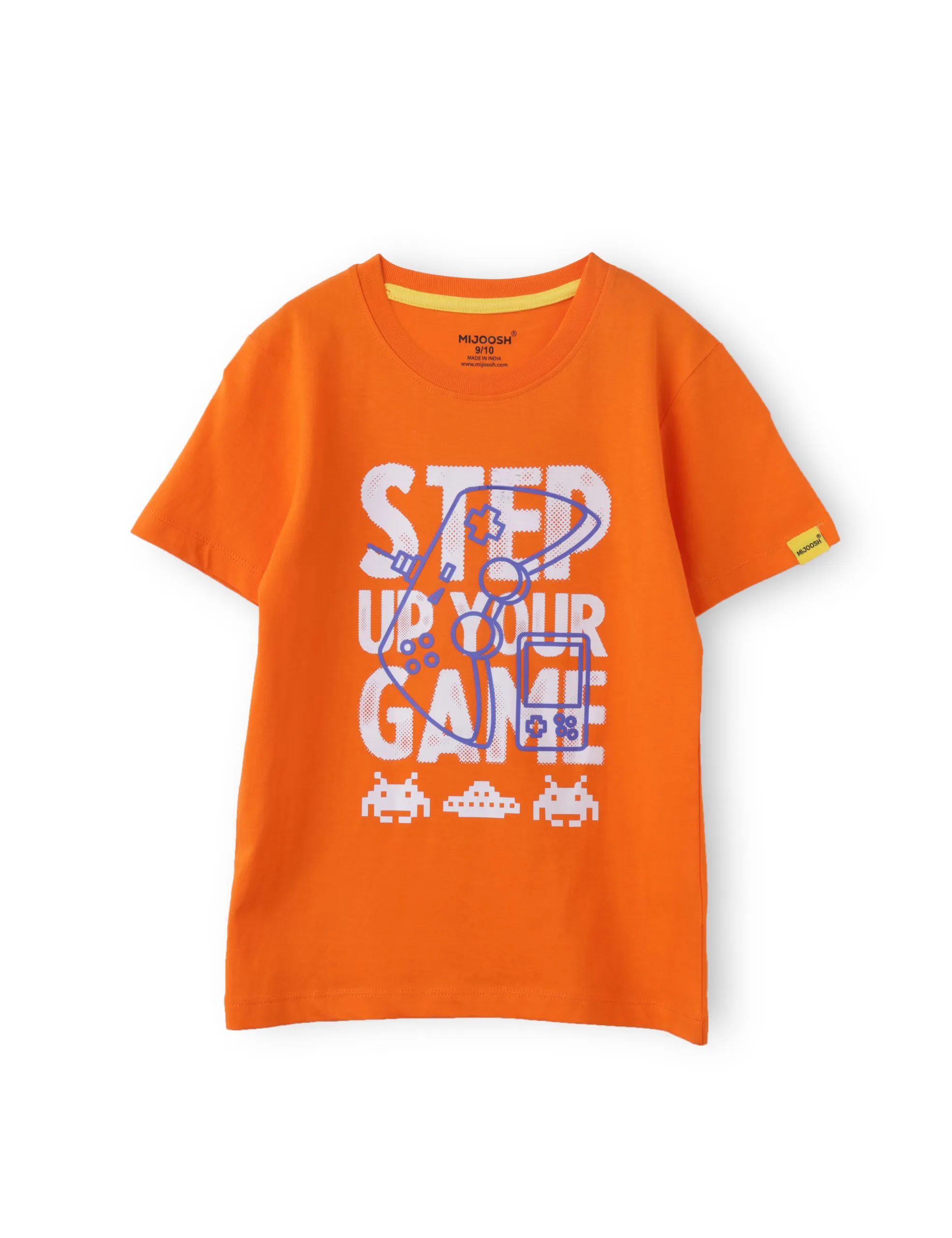 Boys T-Shirt All Aboard Blue / Scarlet Ibis Orange, Soft Cotton, Ages 7-14 (2pcs pack) - Image 3