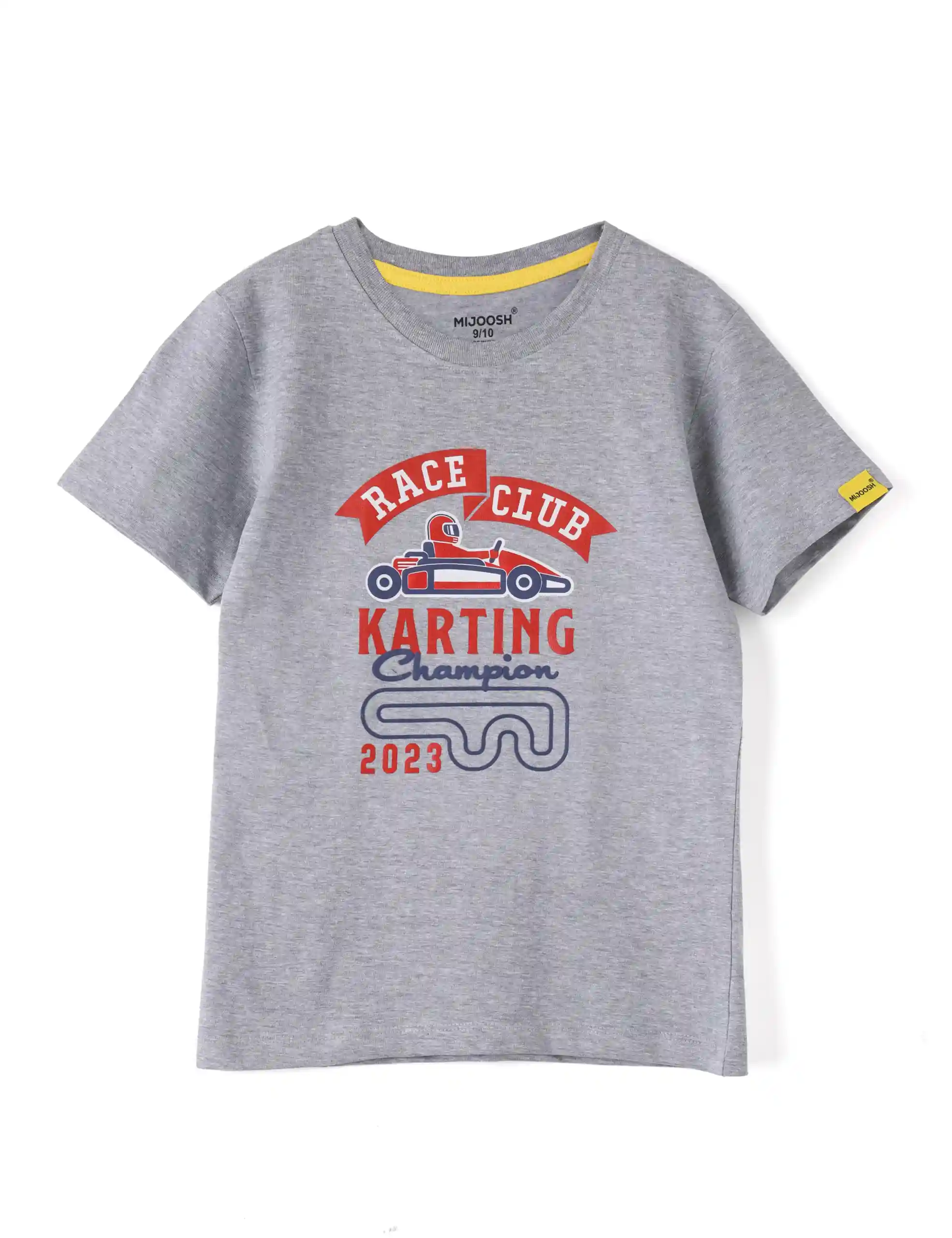 Boys T-Shirt Grey Heather Mélange / Fiery Red, Soft Cotton, Ages 7-14 (2pcs pack) - Image 3