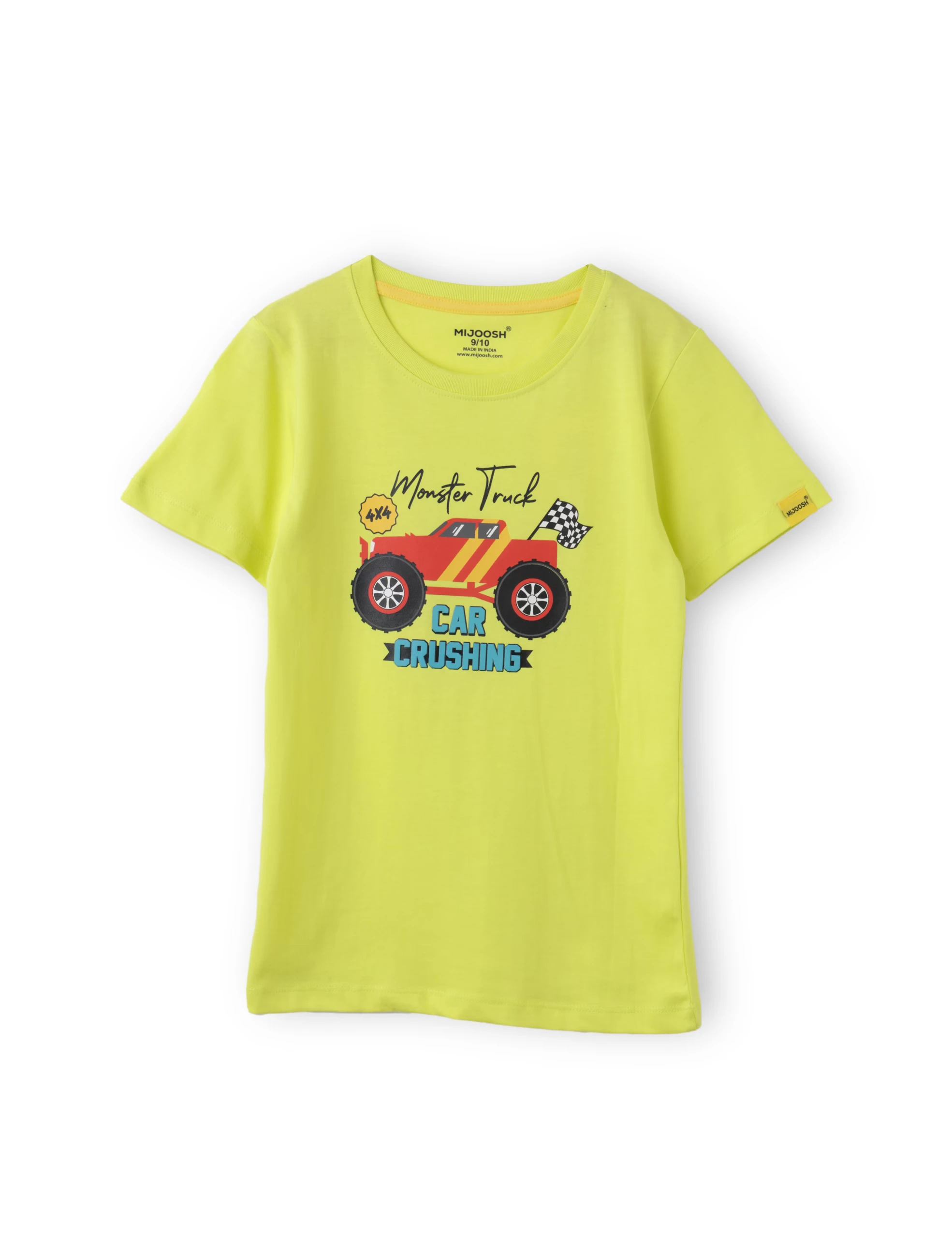 Boys T-Shirt Sulphur Spring Lime / Biscay Green, Soft Cotton, Ages 7-14 (2pcs pack) - Image 3