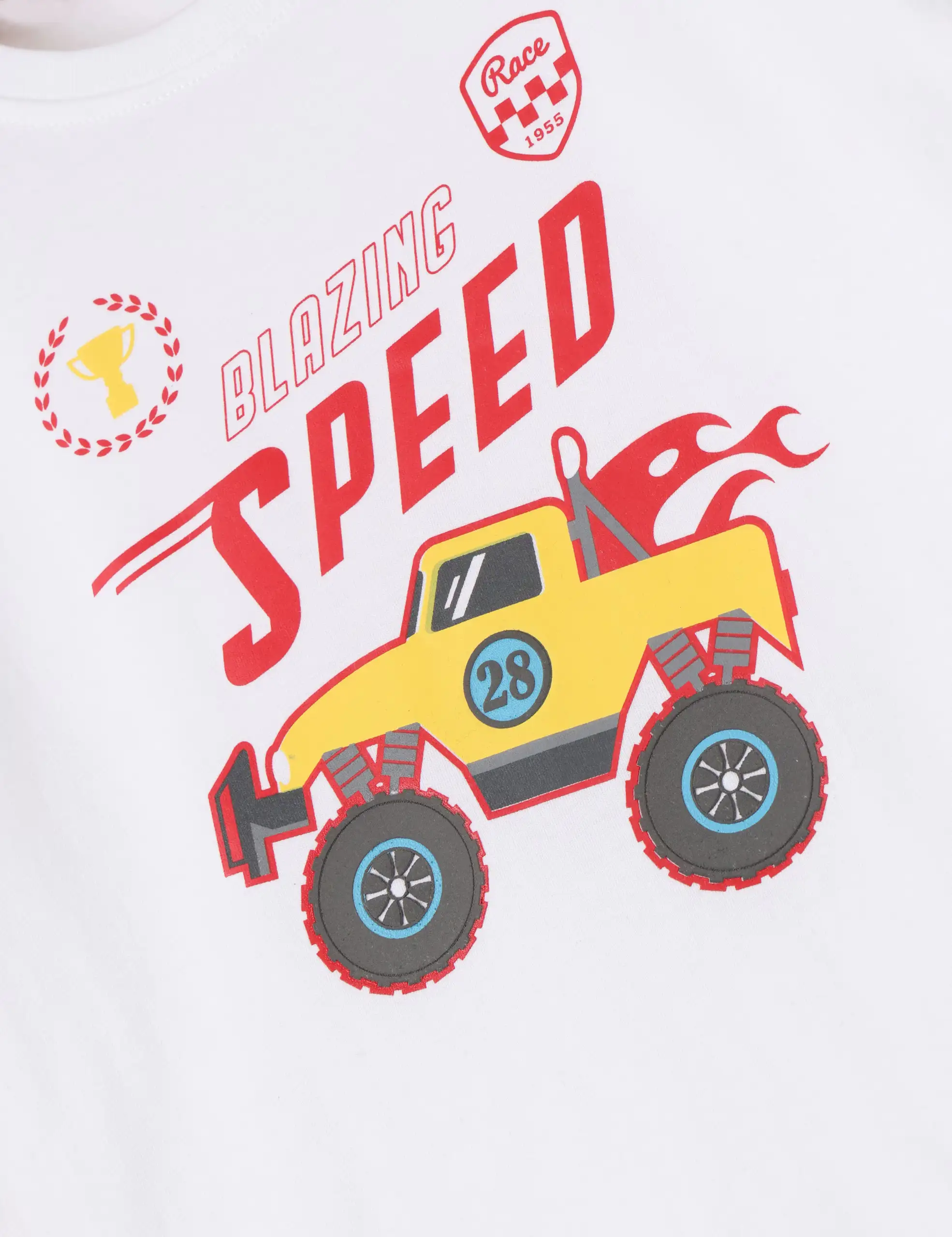 Boys T-Shirt White / Scarlet Ibis Orange, Soft Cotton, Ages 7-14 (2pcs pack) - Image 6