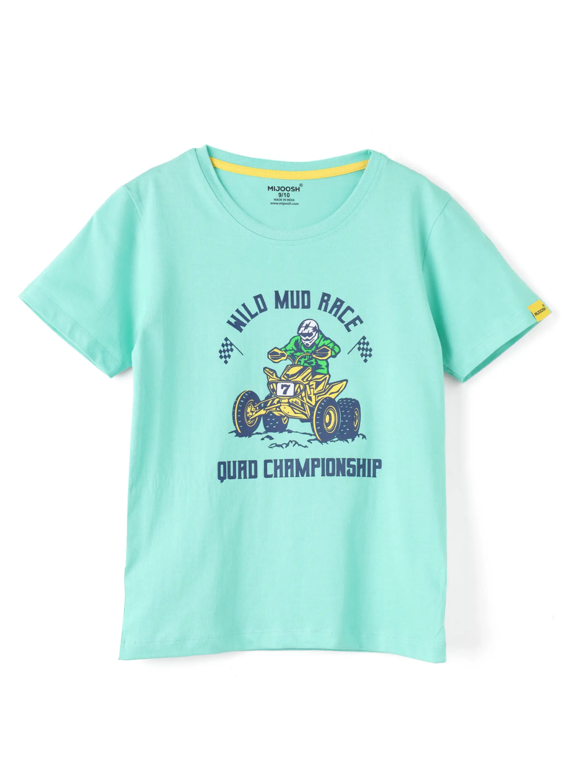 Boys T shirt Cotton Biscay Green "Wild Mud Race" - Image 3