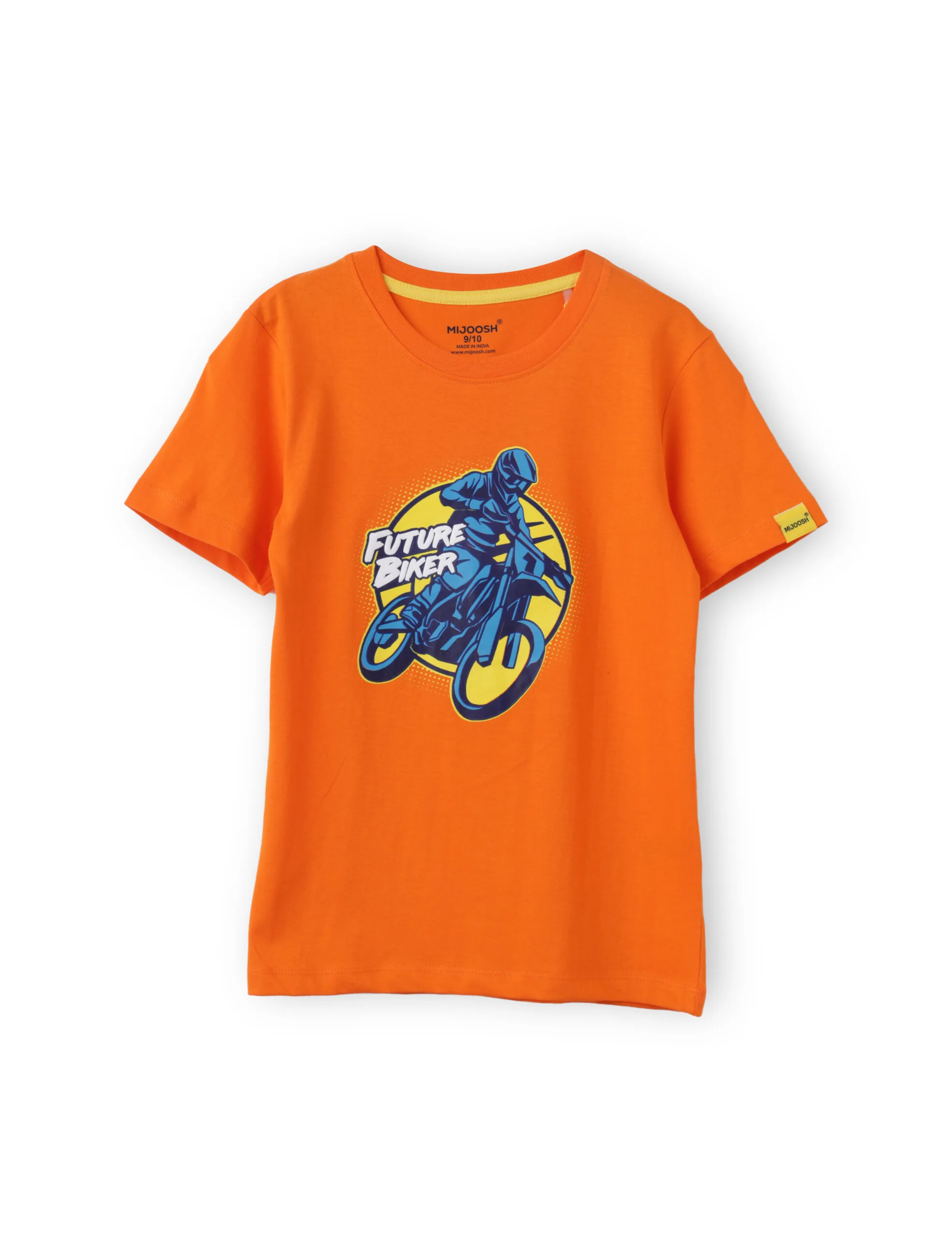 Boys T shirt Cotton Scarlet Ibis Orange Future Biker - Image 3