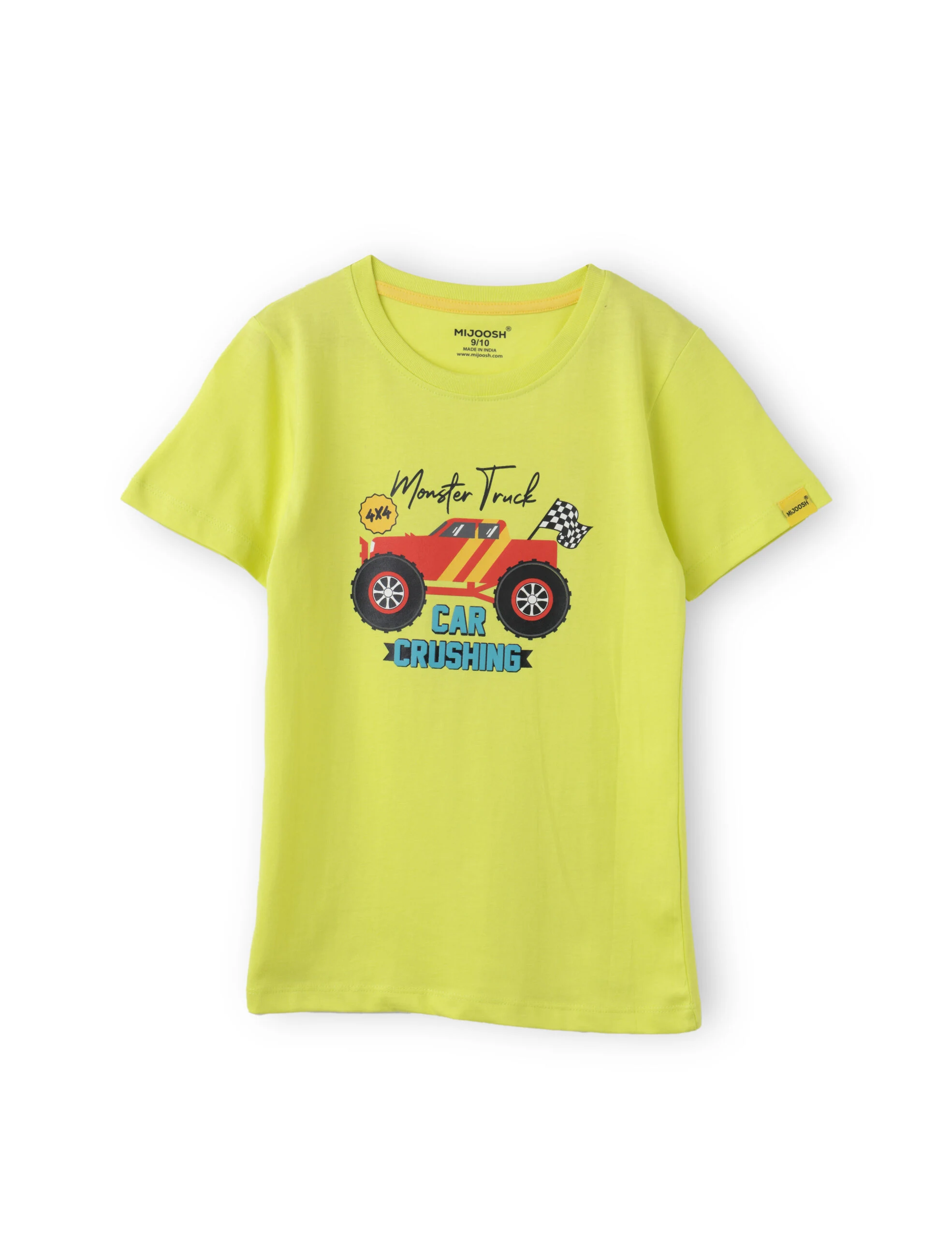 Boys T shirt Cotton Sulphur Spring Lime Monster Truck - Image 3