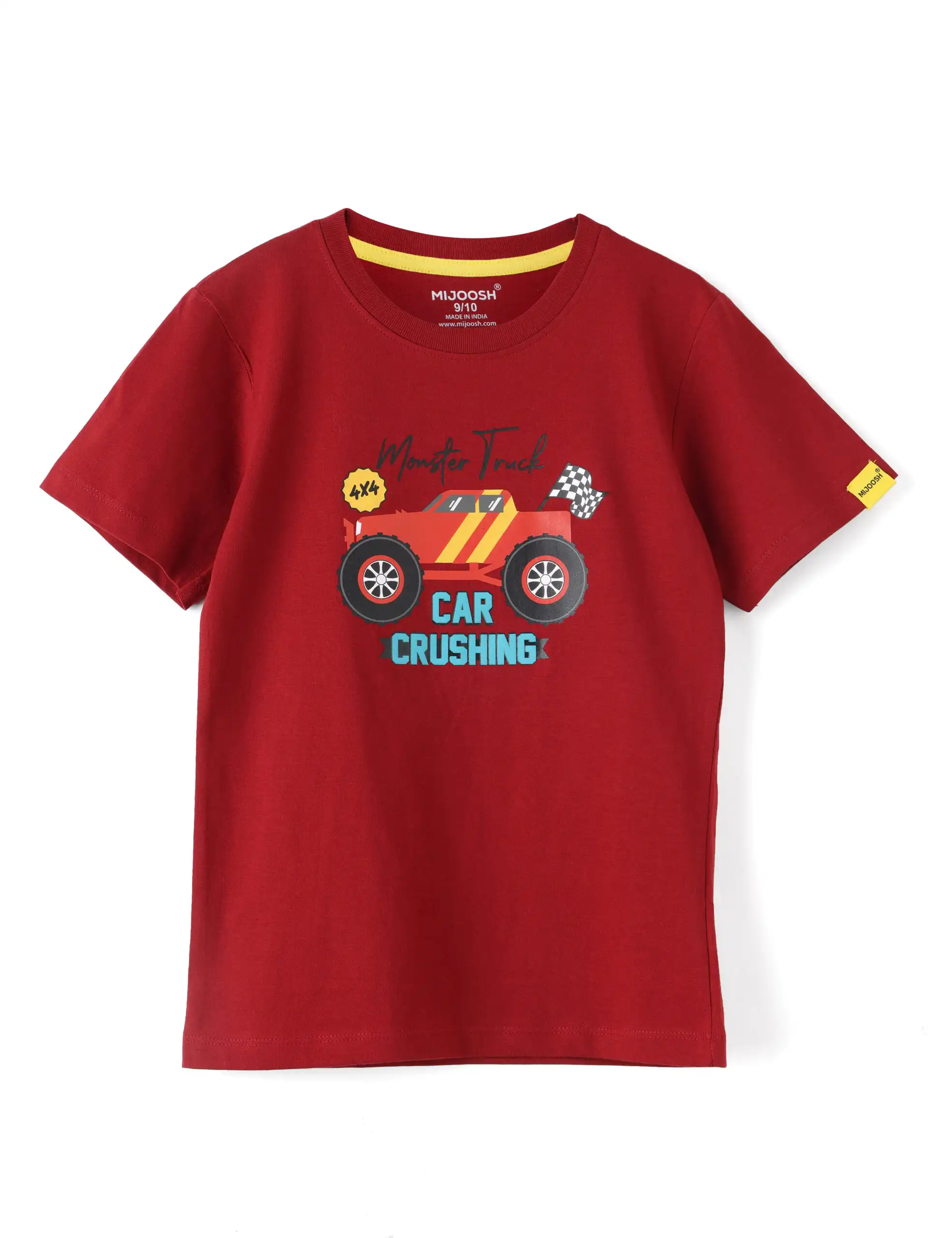 Boys T shirt Cotton Winery Red "Monster Truck" Boys' T-Shirt - Image 3
