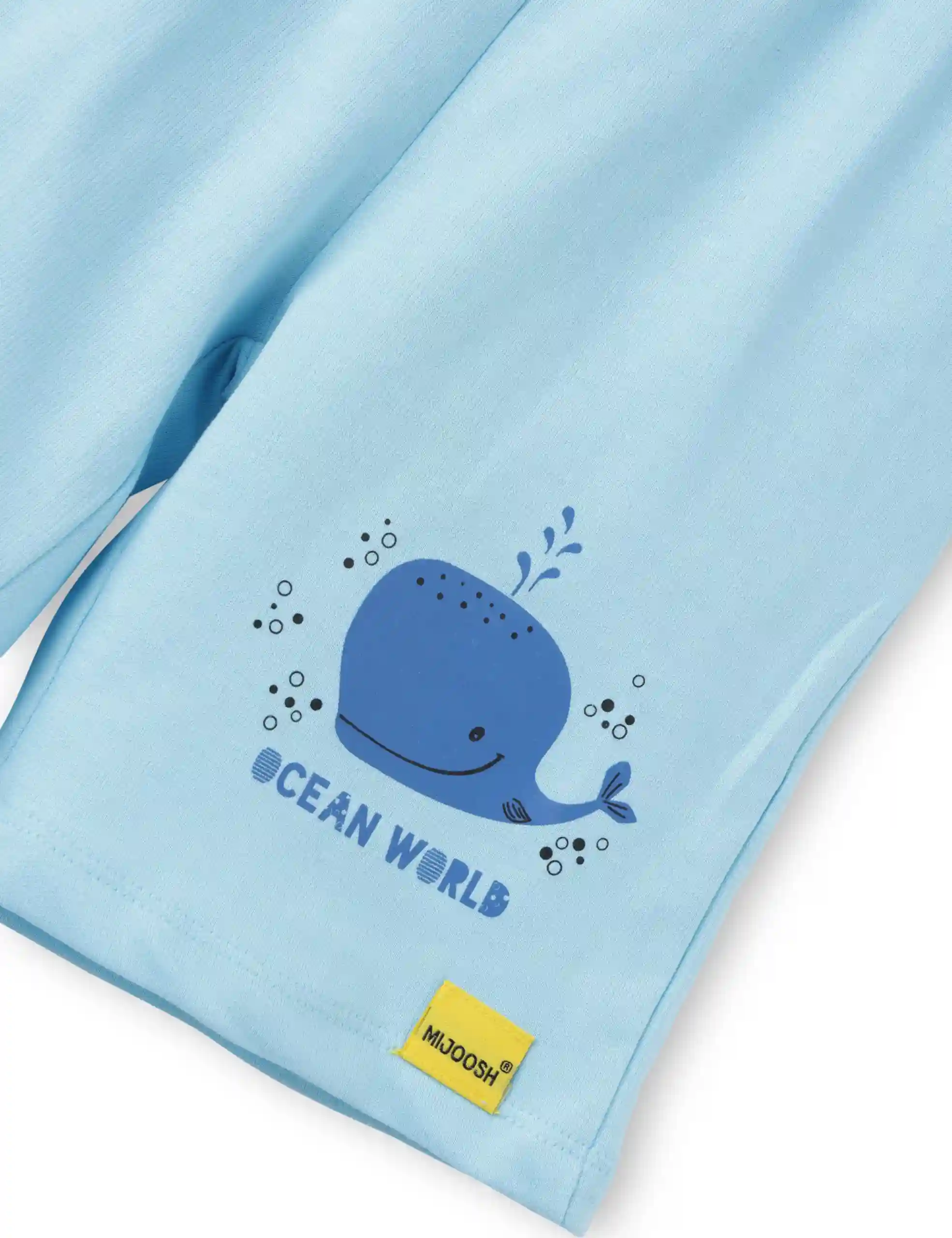 Girls Shorts Cotton French Terry Atomizer Blue Baby Shark - Image 3