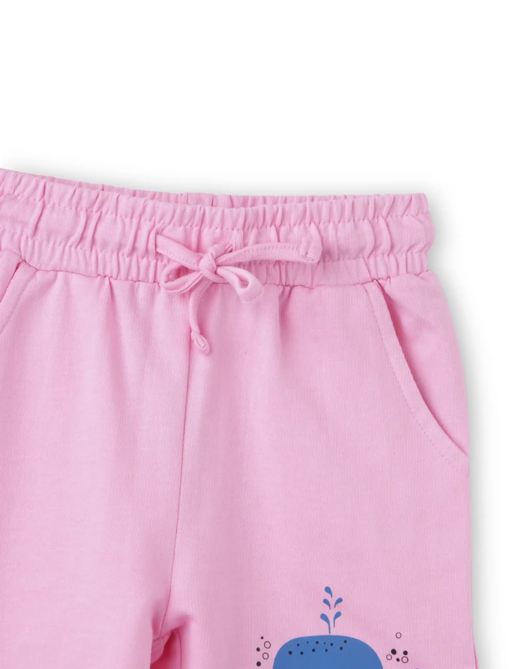 Girls Shorts Cotton French Terry Bon Bon Pink Baby Shark - Image 4