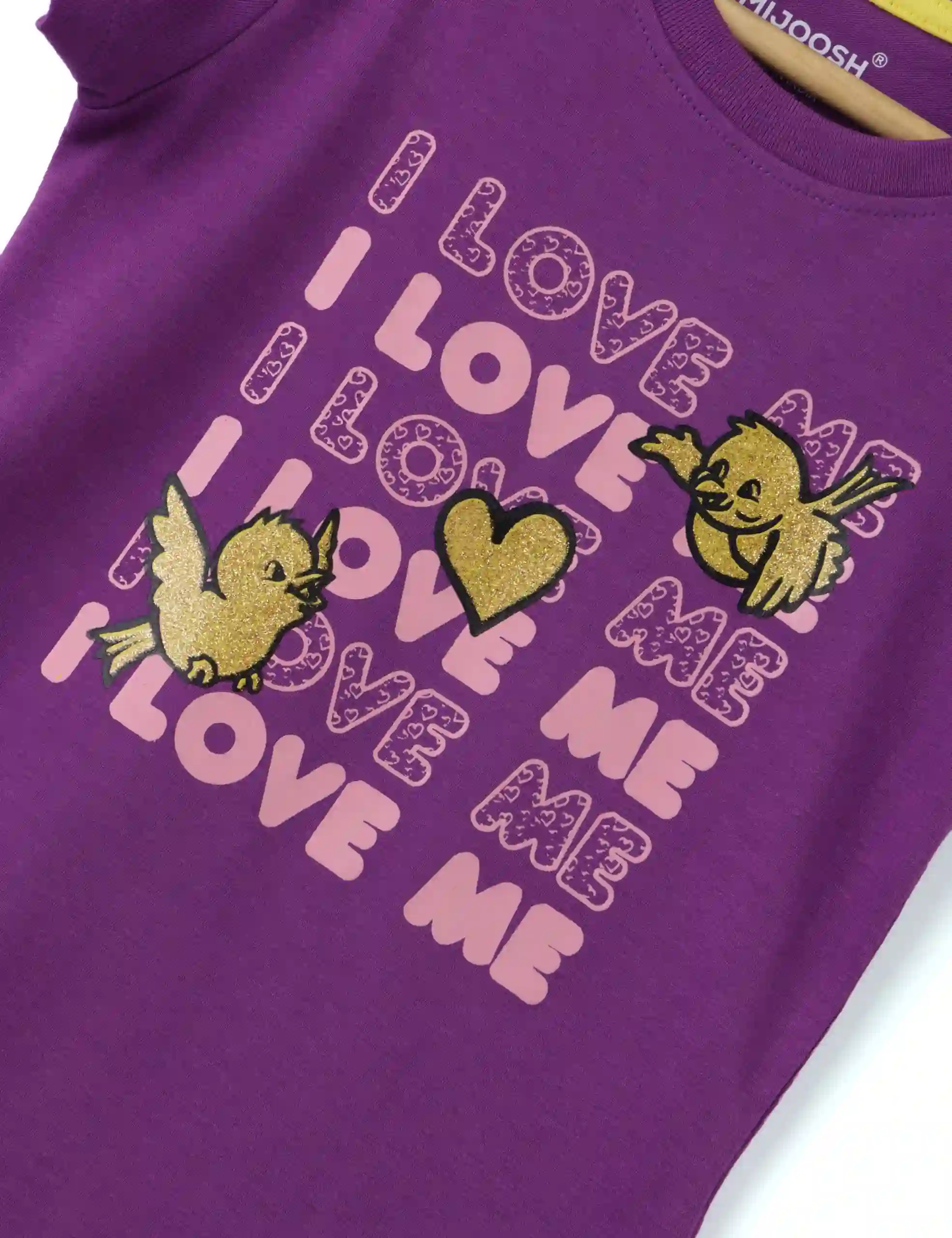 Girls T-Shirt Bonbon Pink / Sparking Grape Violet, Soft Cotton, Ages 2-6 (2pcs pack) - Image 6