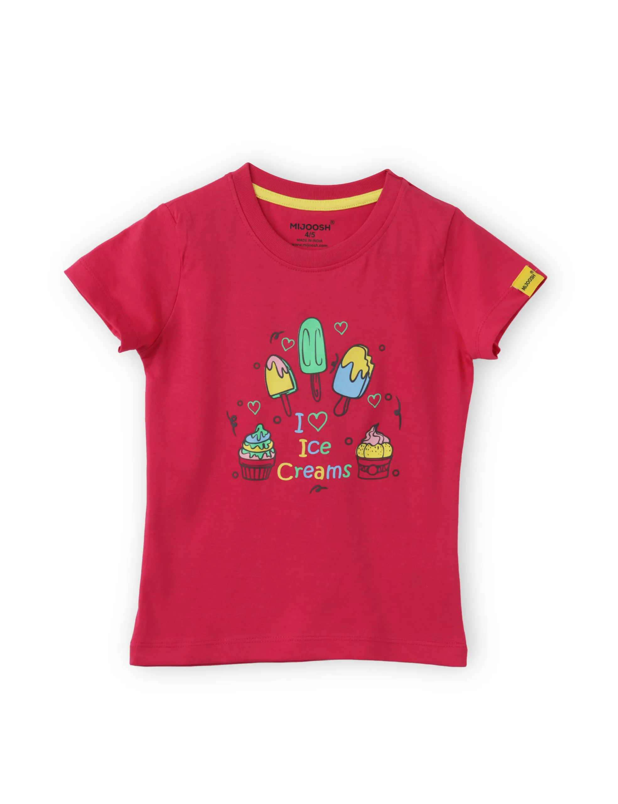 Girls T-Shirt Patina Green / Bright Rose Pink, Soft Cotton, Ages 2-6 (2pcs pack) - Image 3