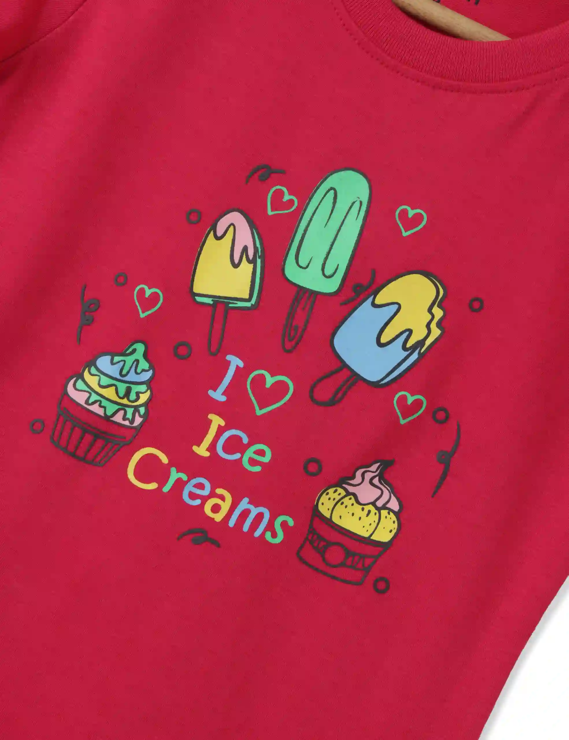 Girls T-Shirt Patina Green / Bright Rose Pink, Soft Cotton, Ages 2-6 (2pcs pack) - Image 4