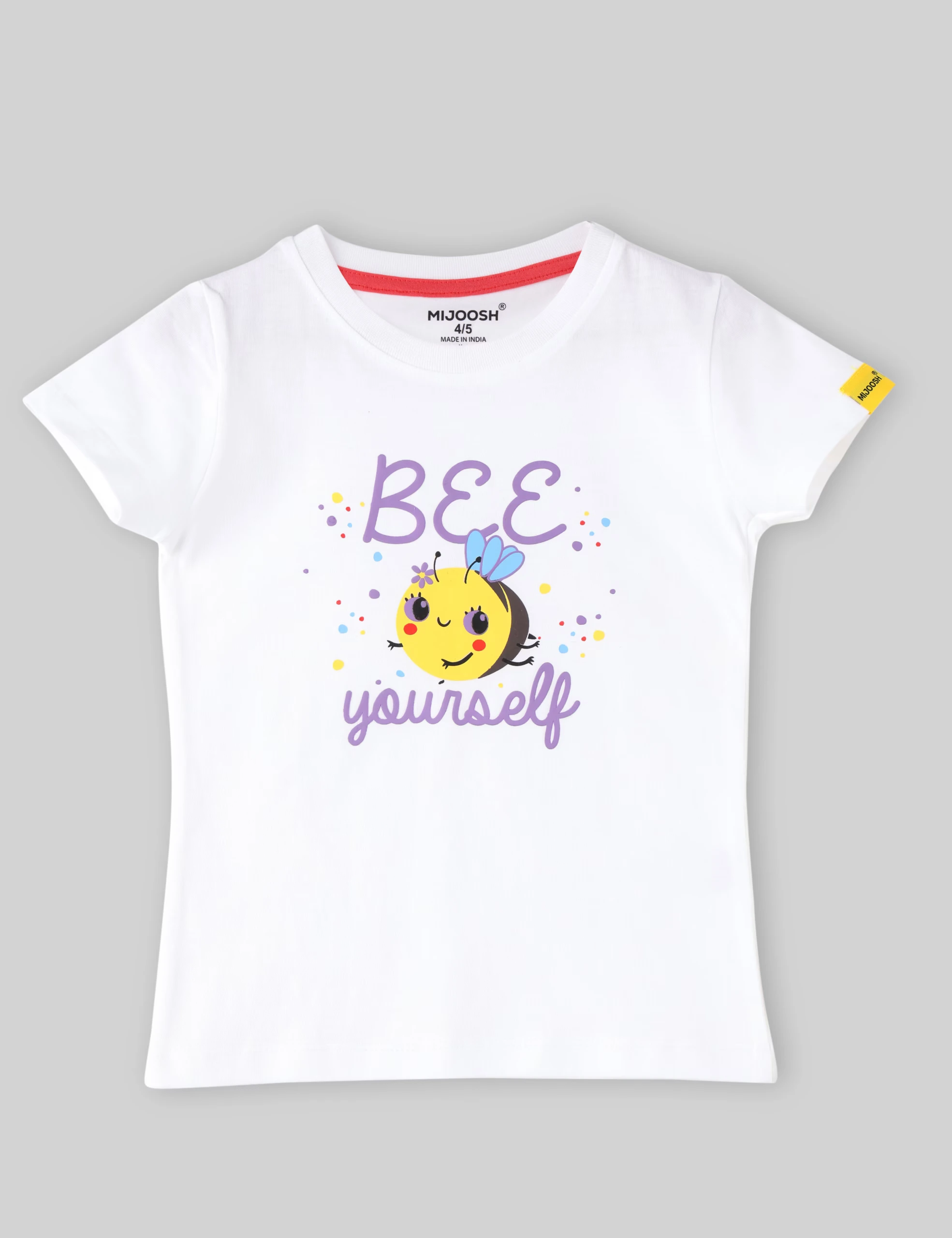 Girls T-Shirt White / Acid Lime Green, Soft Cotton, Ages 2-6 (2pcs pack) - Image 5