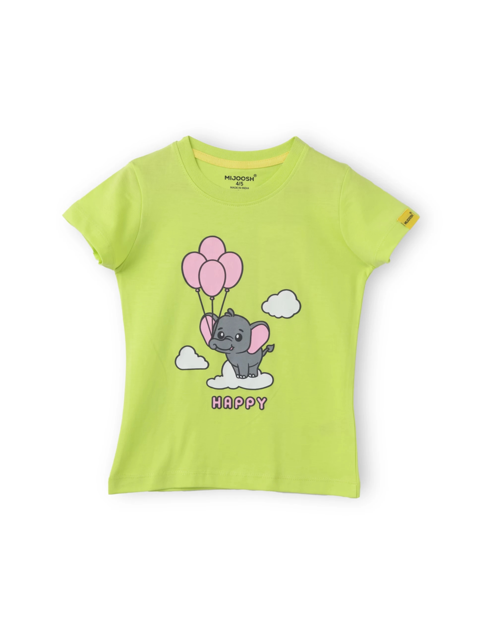 Girls T-Shirt White / Acid Lime Green, Soft Cotton, Ages 2-6 (2pcs pack) - Image 3