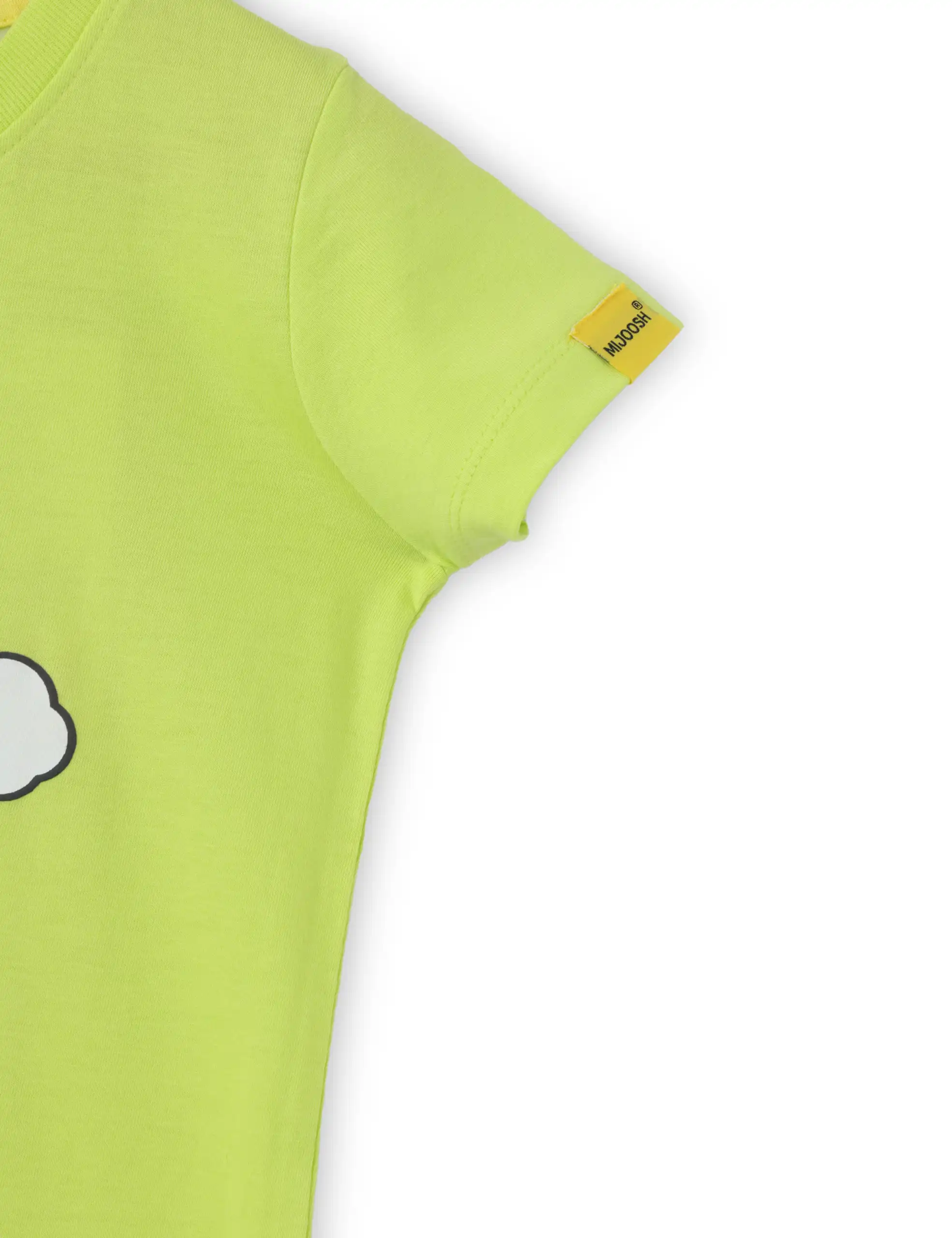 Girls T shirt Cotton Acid Lime Green Happy Baby Elephant - Image 4