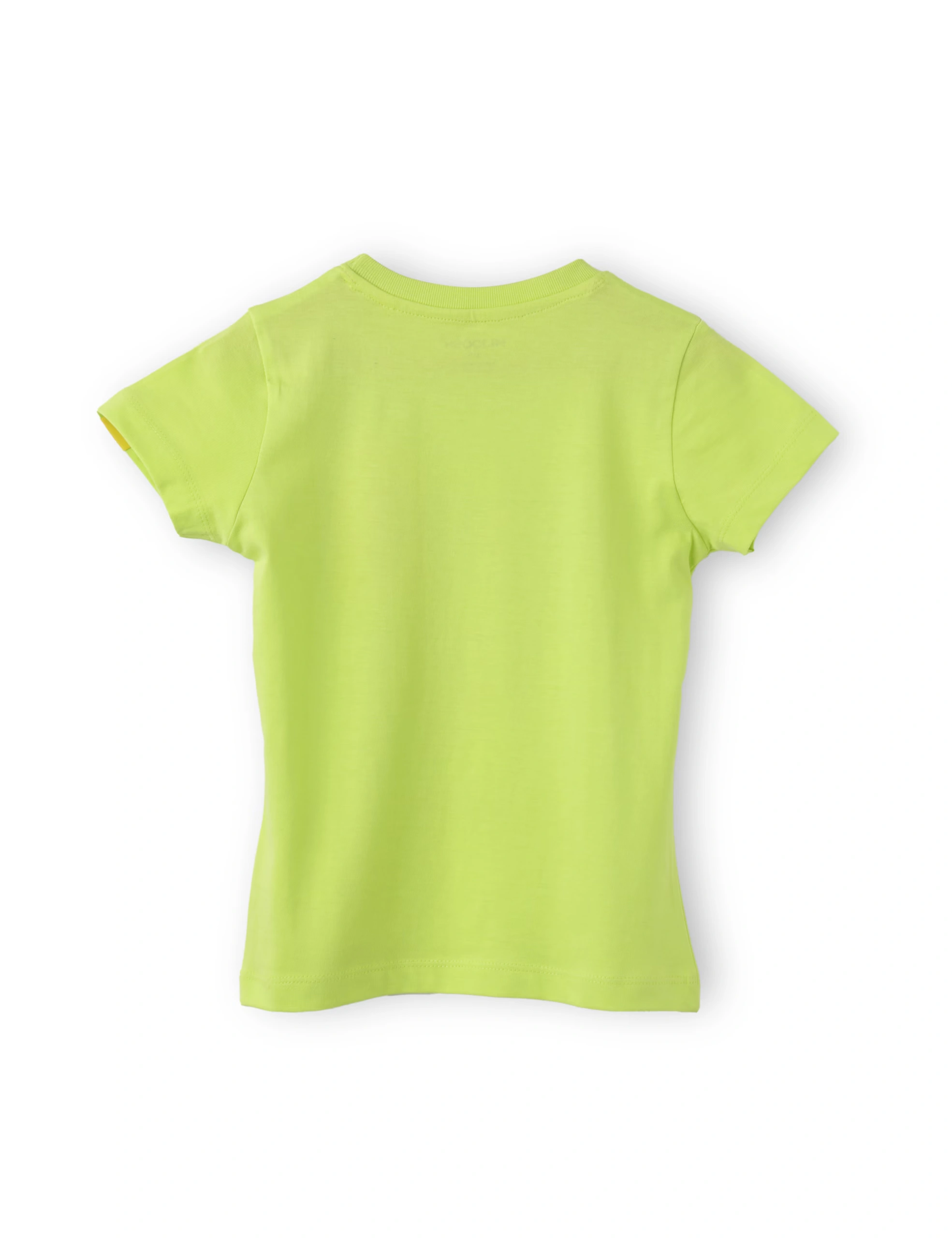 Girls T shirt Cotton Acid Lime Green Happy Baby Elephant - Image 5