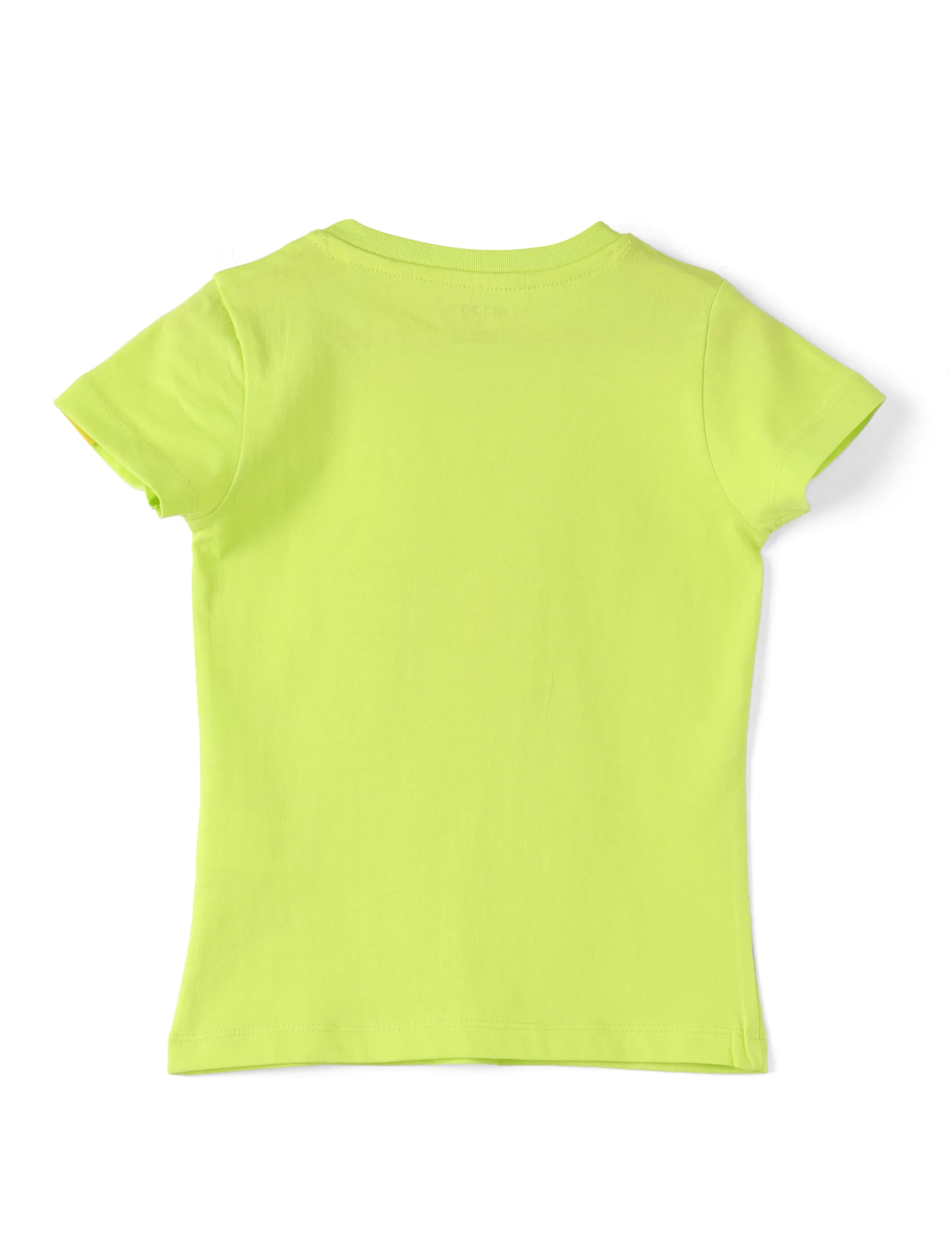 Girls T shirt Cotton Acid Lime Green Honeybee - Image 5