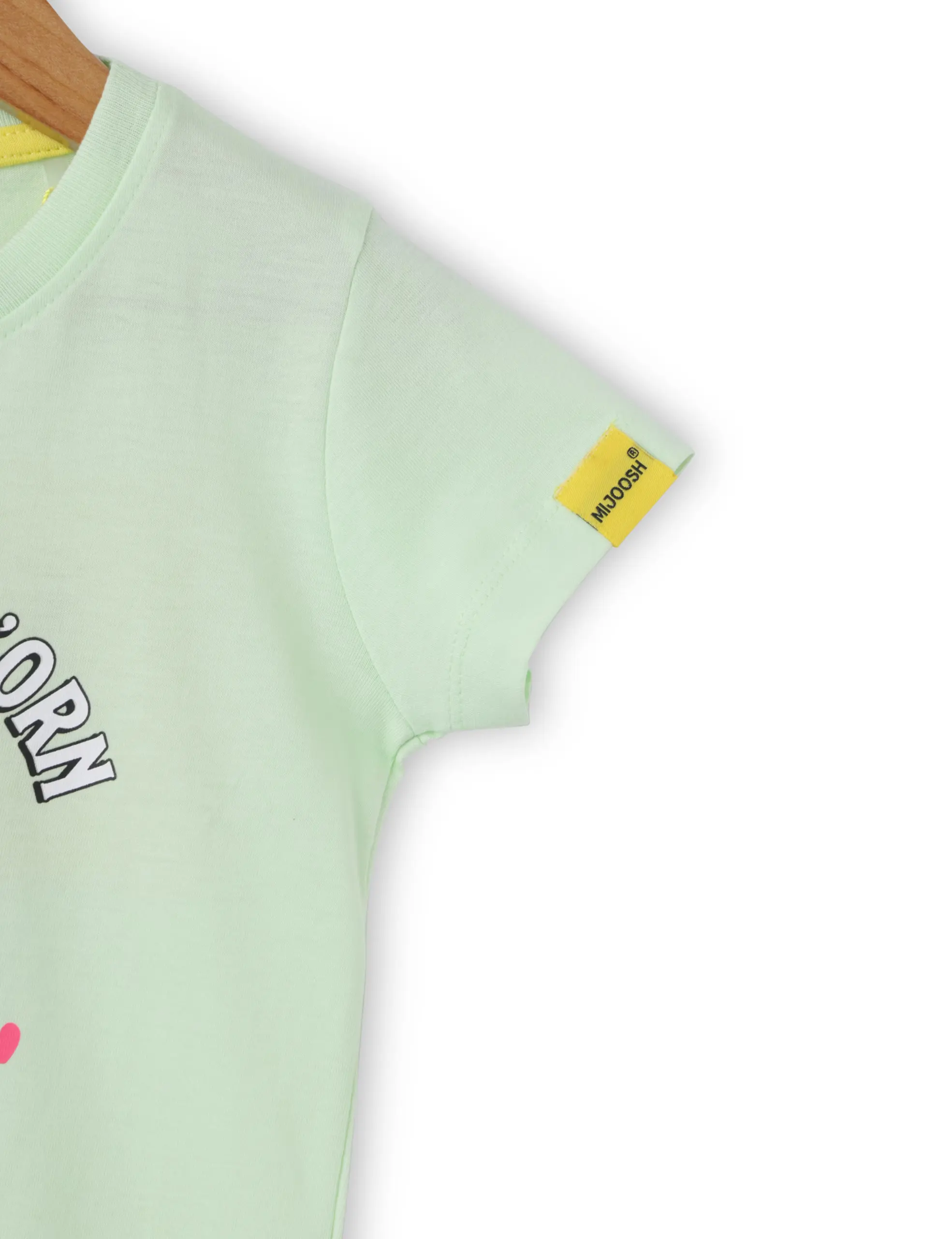 Girls T shirt Cotton Patina Green Cute Unicorn - Image 4