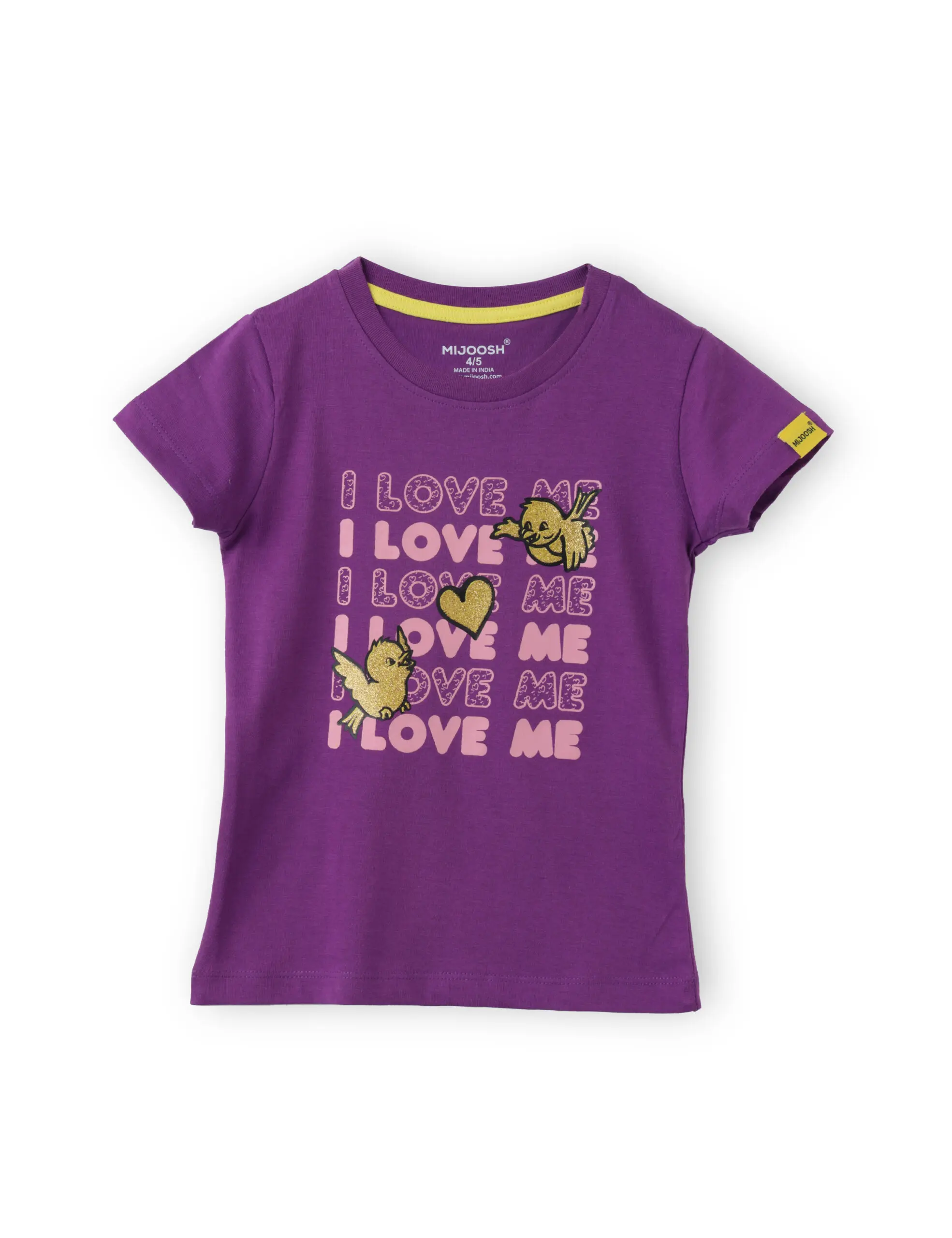 Girls T shirt Cotton Sparkling Grape Violet Love Tweety - Image 3