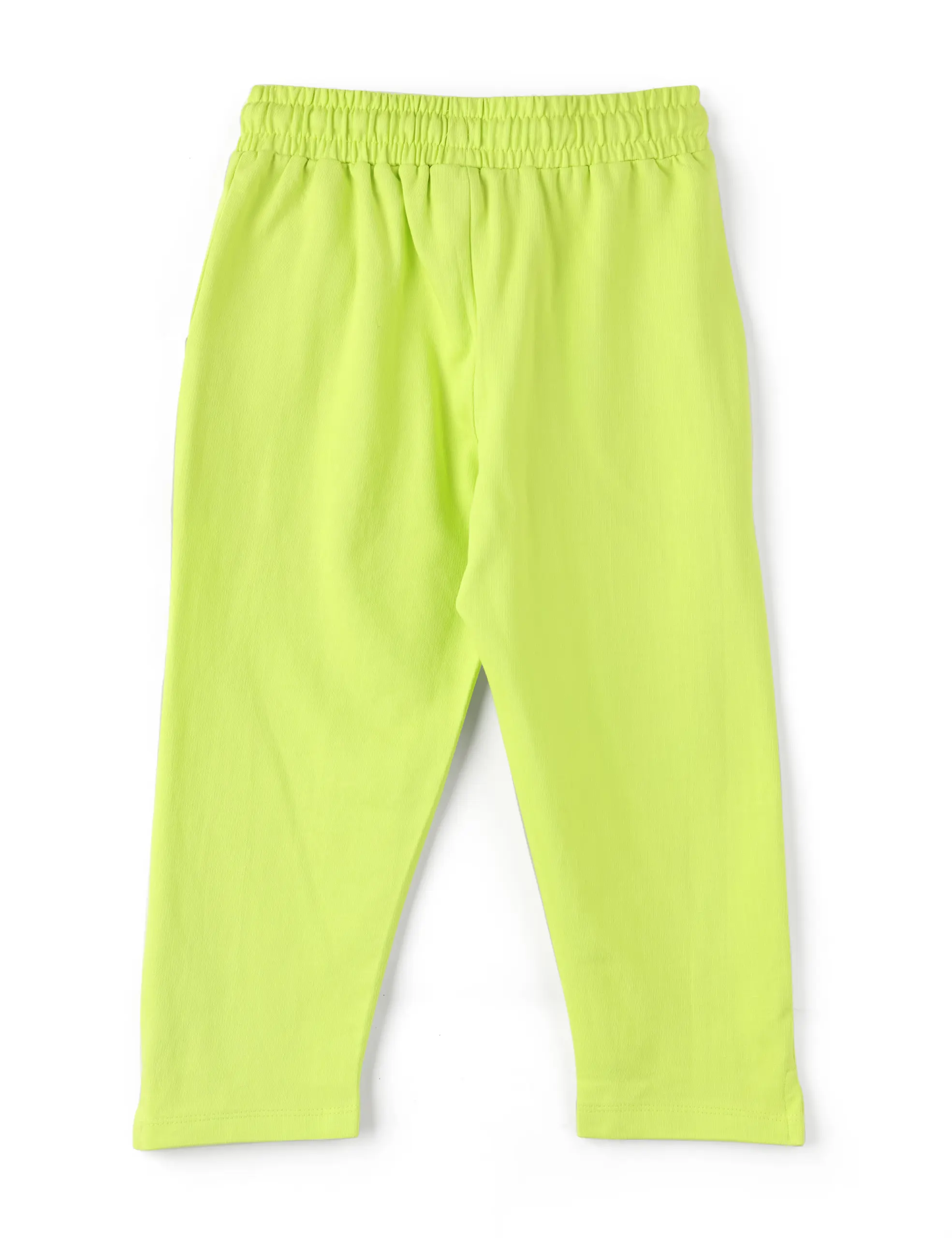 Girls Capri Pants Cotton French Terry Acid Lime Green Girl vs Wild - Image 5