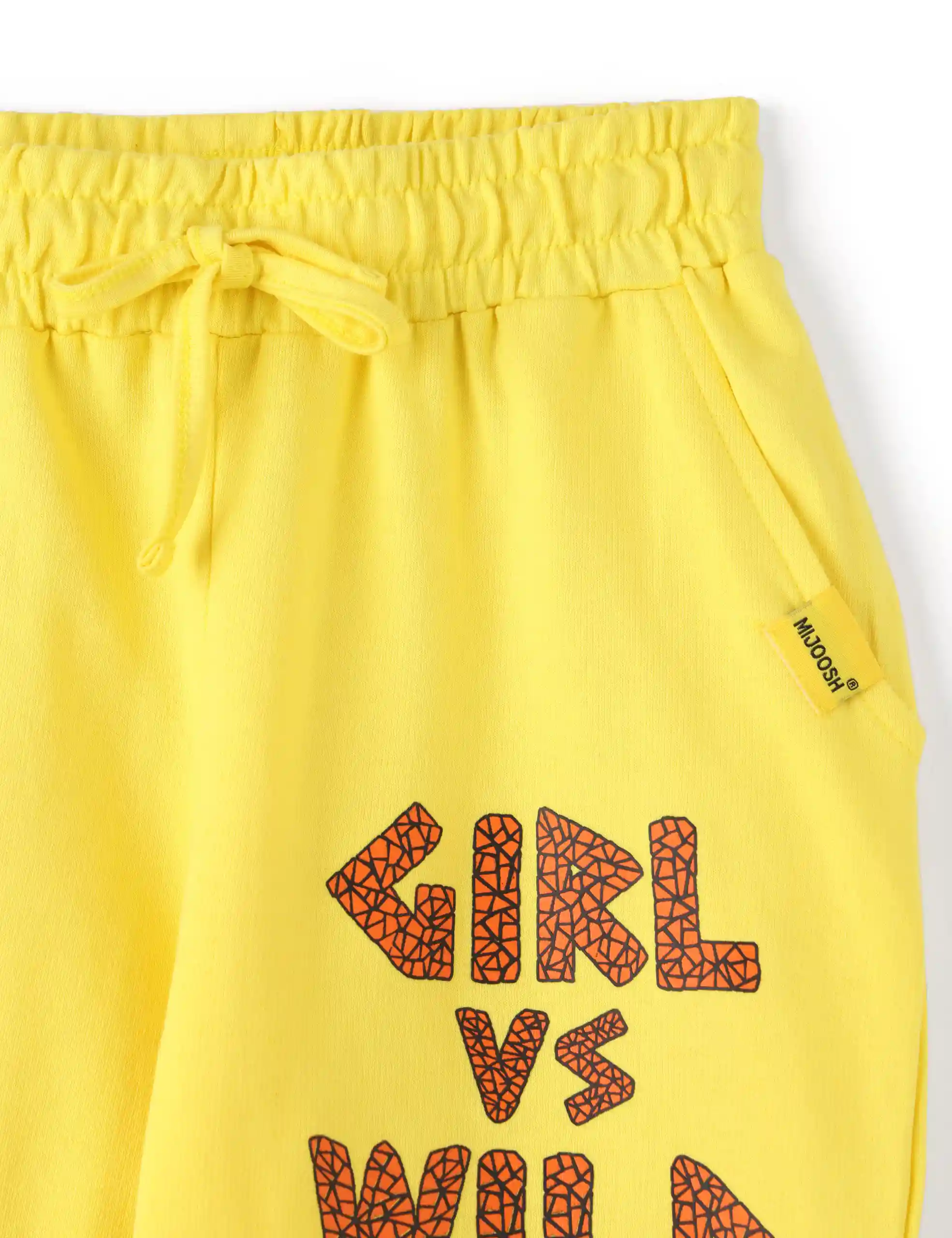Girls Capri Pants Cotton French Terry Blazing Yellow Girl vs Wild - Image 3