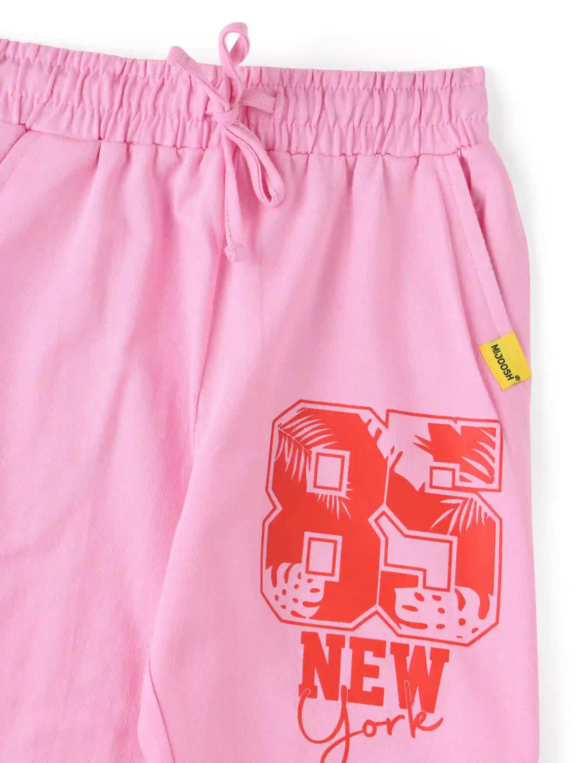 Girls Capri Pants Cotton French Terry Bon Bon Pink New York - Image 3