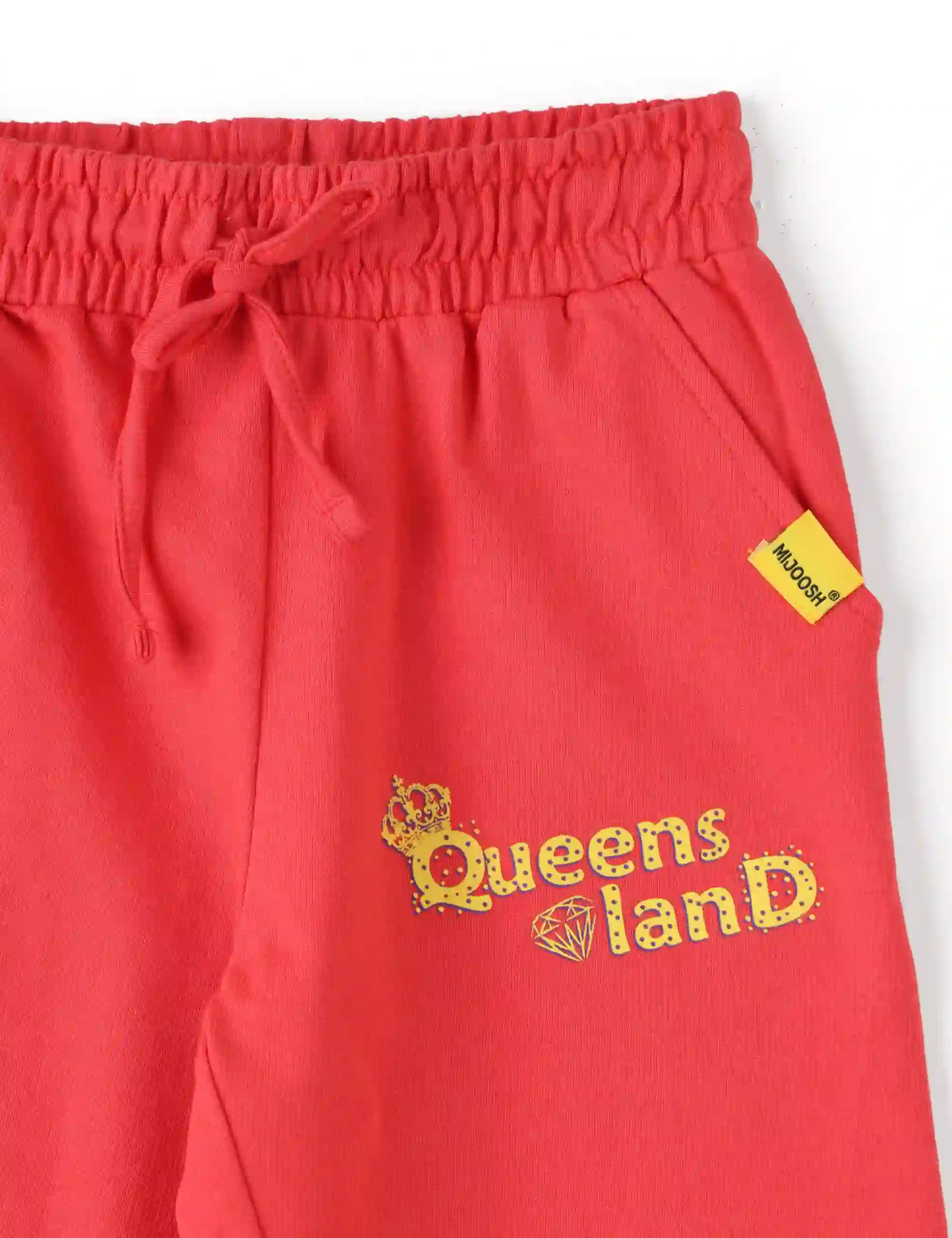 Girls Capri Pants Cotton French Terry Hibiscus Red Queen’s Land - Image 3