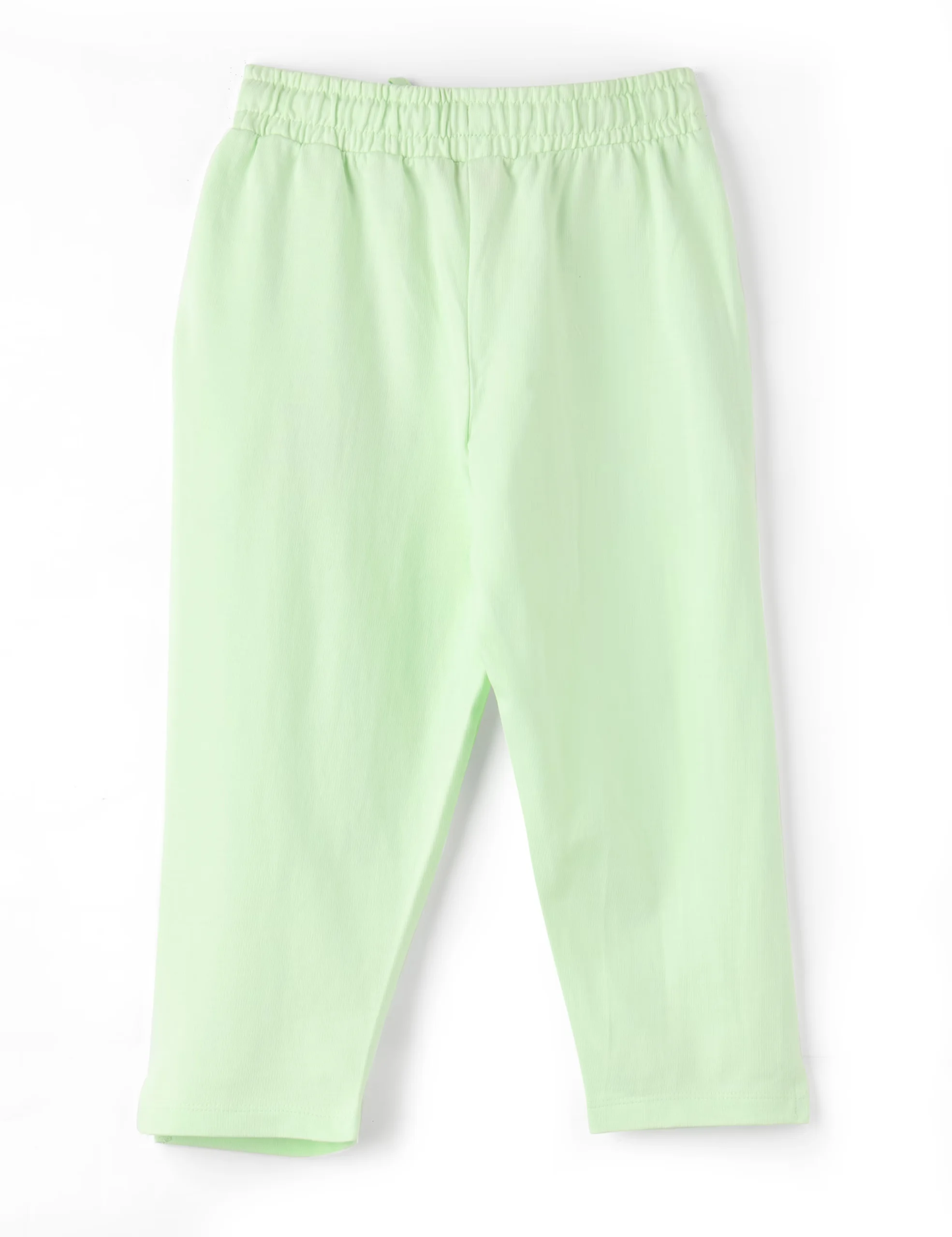 Girls Capri Pants Cotton French Terry Patina Green Good Vibes - Image 5