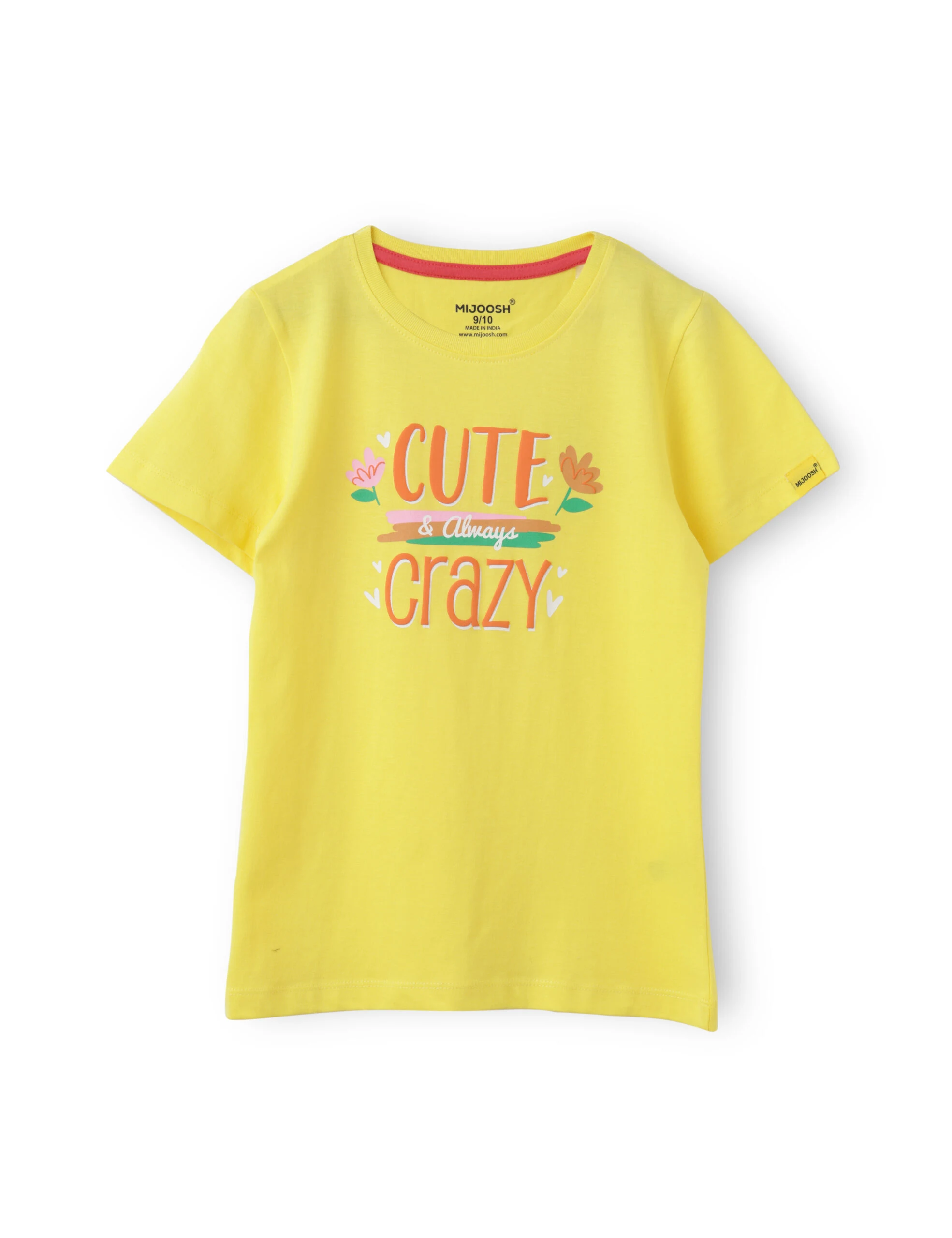 Girls T-Shirt Blazing Yellow / Grey Heather Mélange, Soft Cotton, Ages 7-14 (2pcs pack) - Image 3
