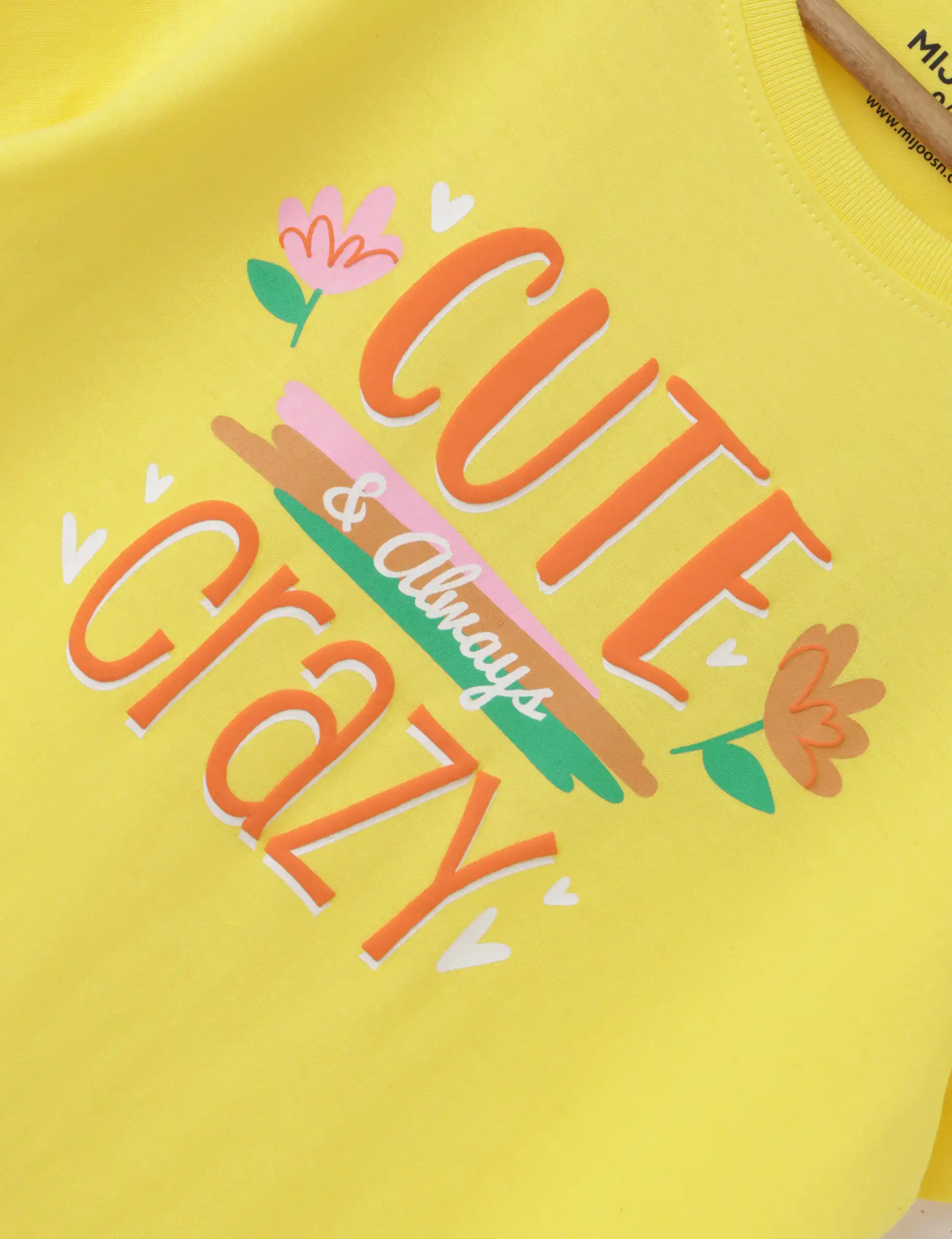 Girls T-Shirt Blazing Yellow / Grey Heather Mélange, Soft Cotton, Ages 7-14 (2pcs pack) - Image 5