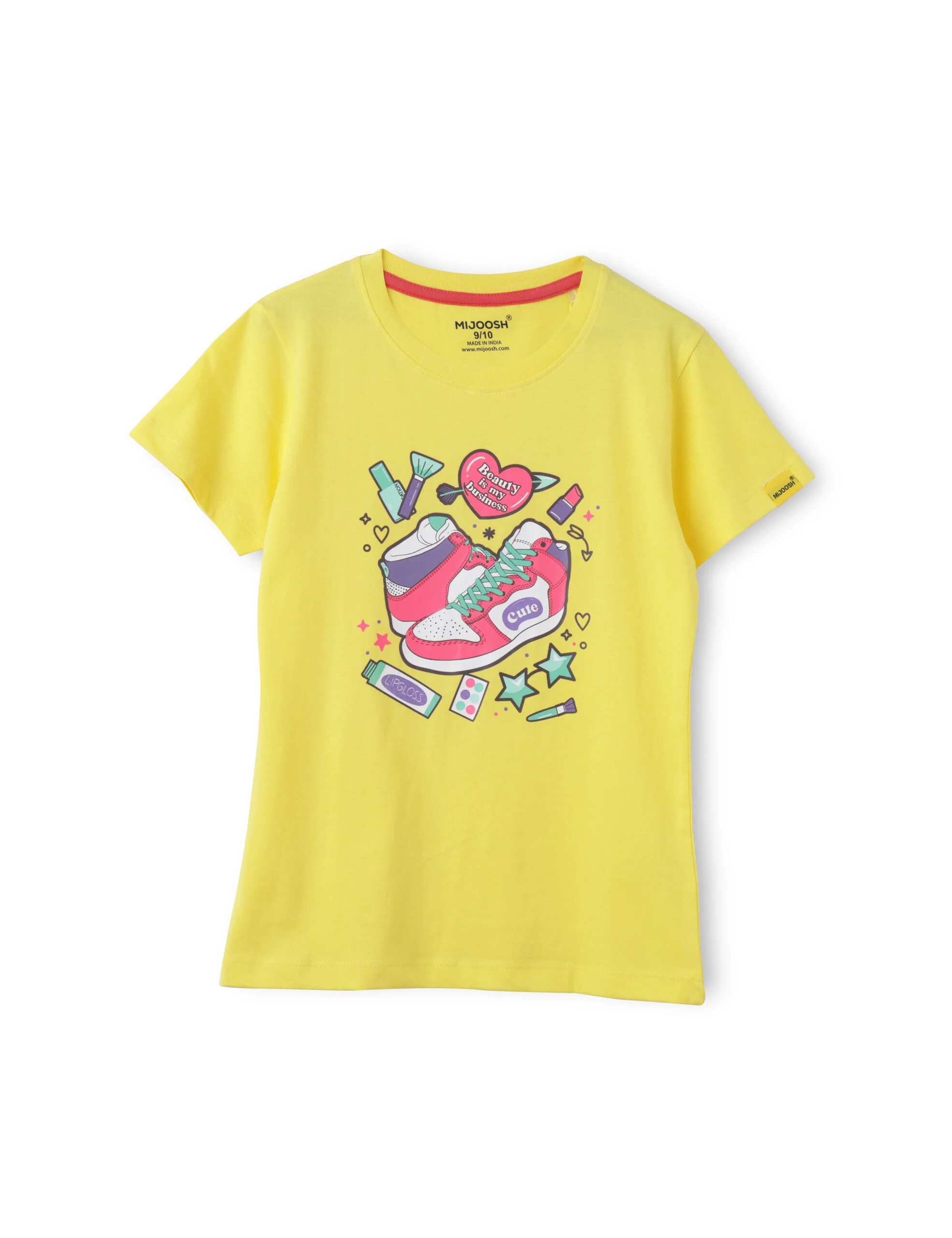 Girls T-Shirt Blazing Yellow / Vibrant Orange, Soft Cotton, Ages 7-14 (2pcs pack) - Image 3