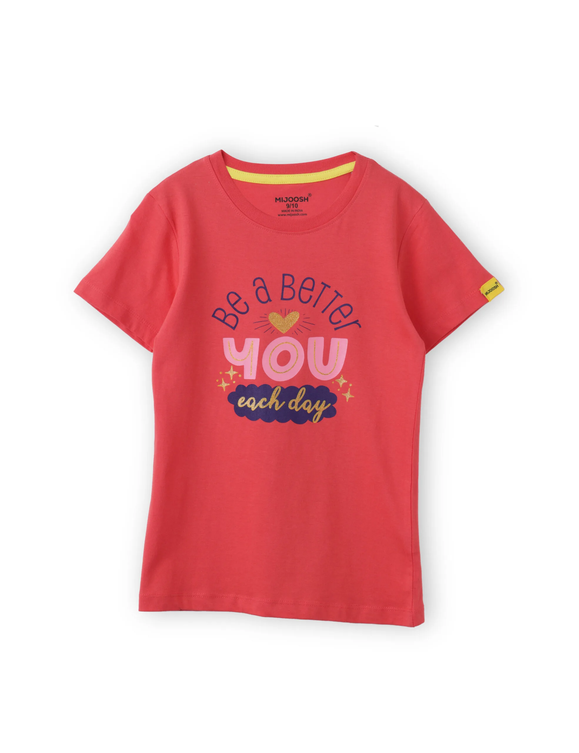 Girls T-Shirt Hibiscus Red / Sparking Grape Violet, Soft Cotton, Ages 7-14 (2pcs pack) - Image 3