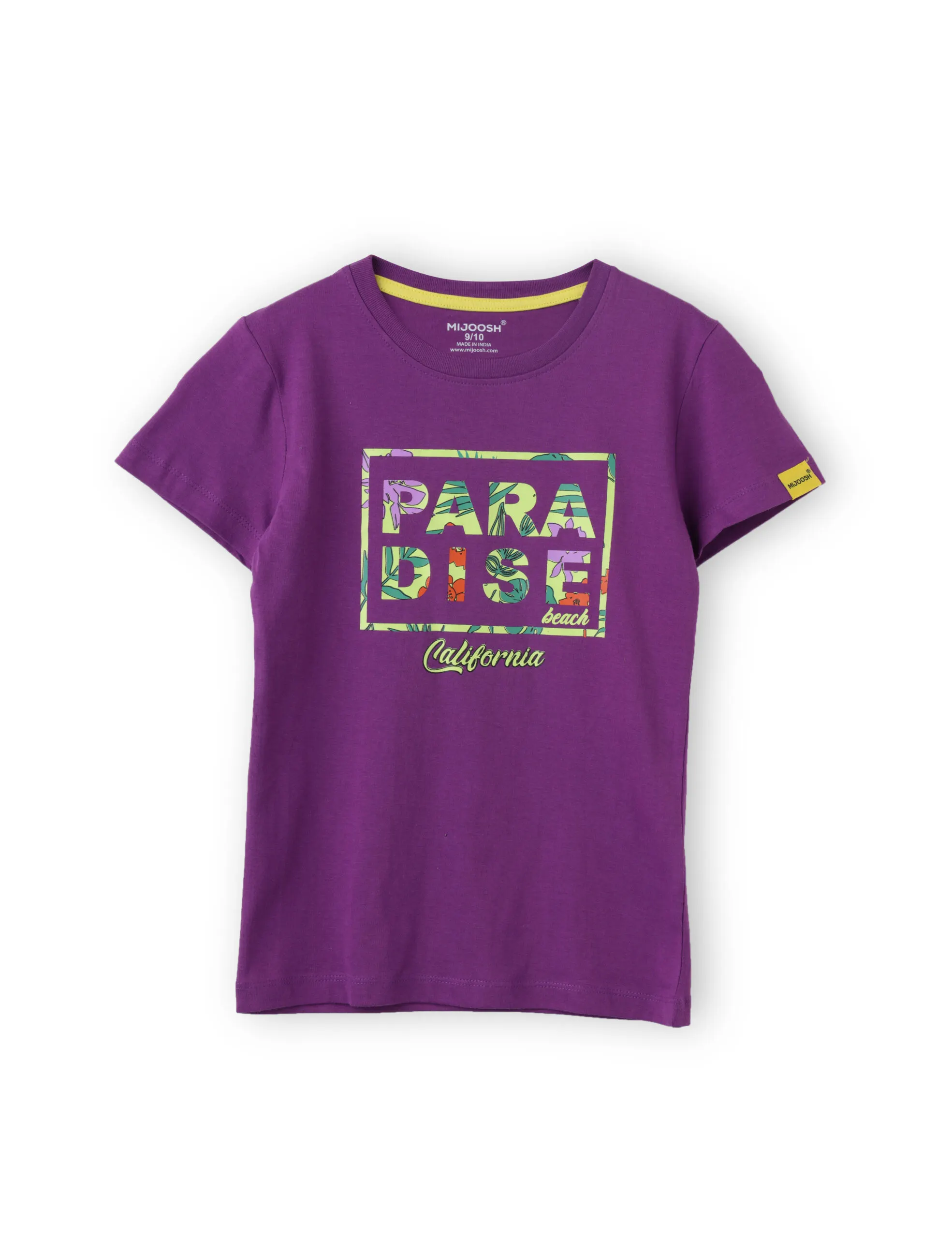 Girls T-Shirt Hibiscus Red / Sparking Grape Violet, Soft Cotton, Ages 7-14 (2pcs pack) - Image 4