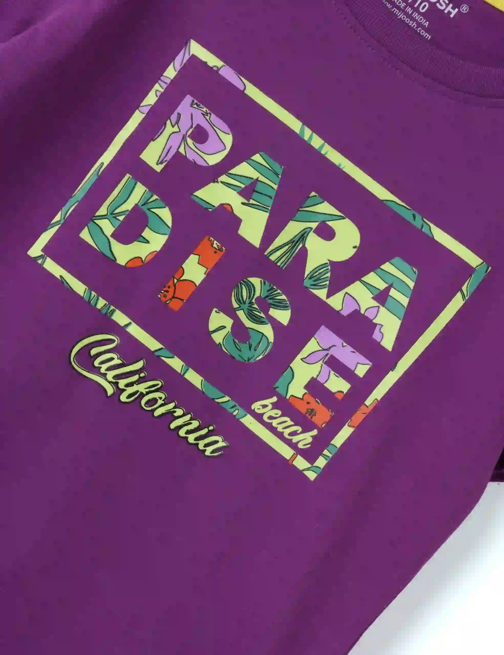 Girls T-Shirt Hibiscus Red / Sparking Grape Violet, Soft Cotton, Ages 7-14 (2pcs pack) - Image 5