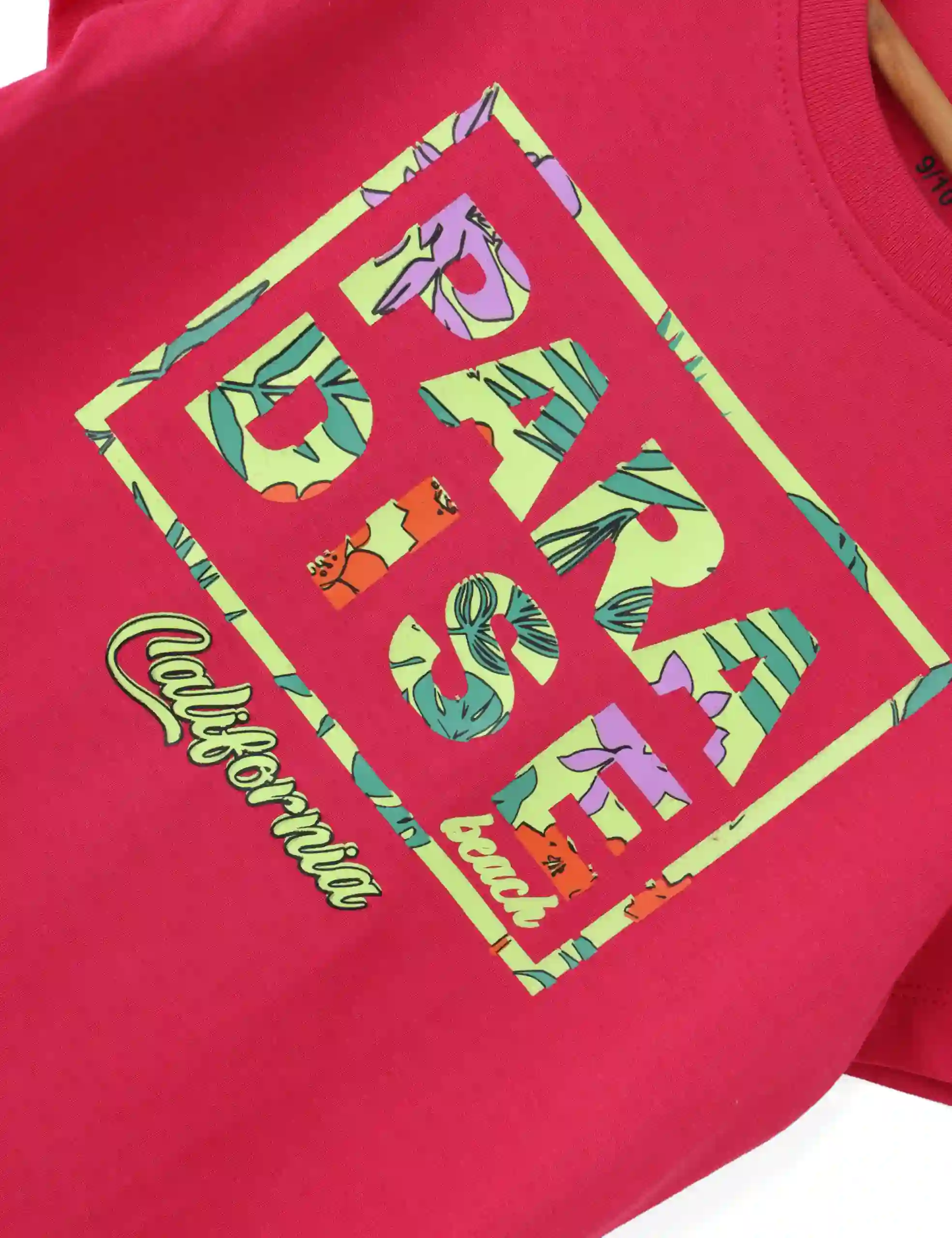 Girls T-Shirt  Patina Green / Bright Rose Pink, Soft Cotton, Ages 7-14 (2pcs pack) - Image 6