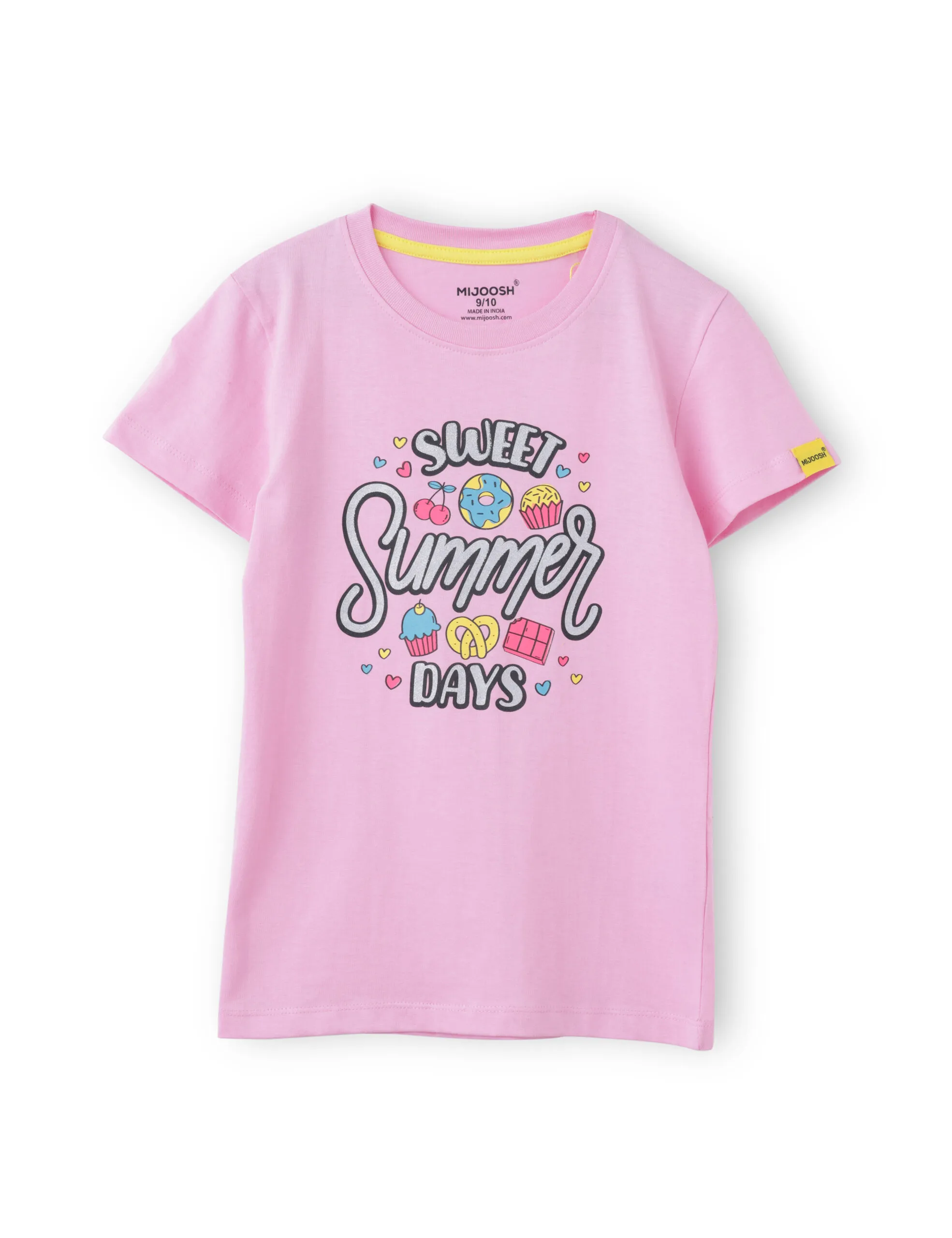 Girls T shirt Cotton Bon Bon Pink Sweet Summer - Image 3